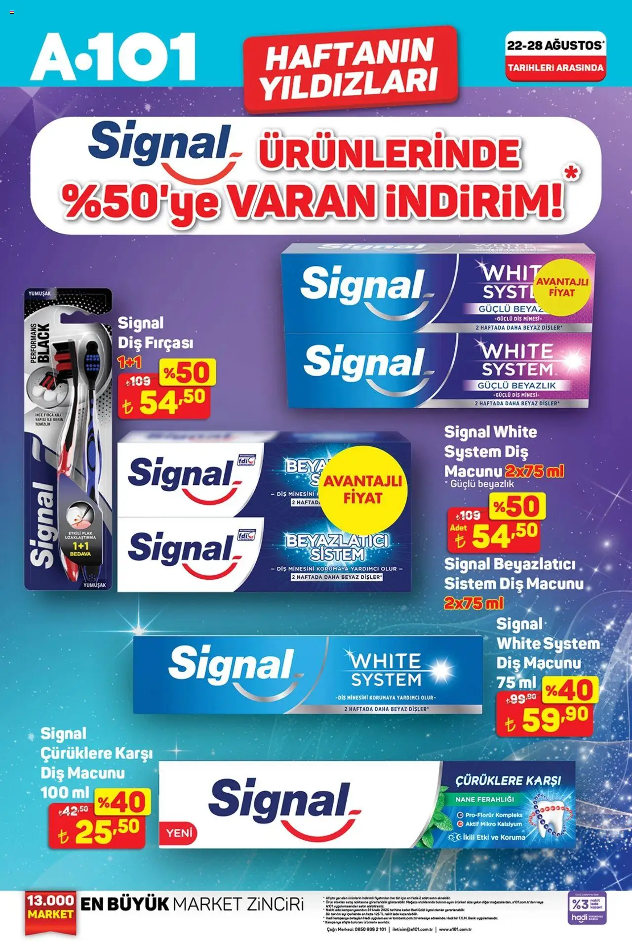 A101 Katalog - 22.08.2025 tarihinden itibaren geçerlidir | Sayfa: 5 | Ürünler: Fırça, Diş macunu, Diş fırçası, Nane