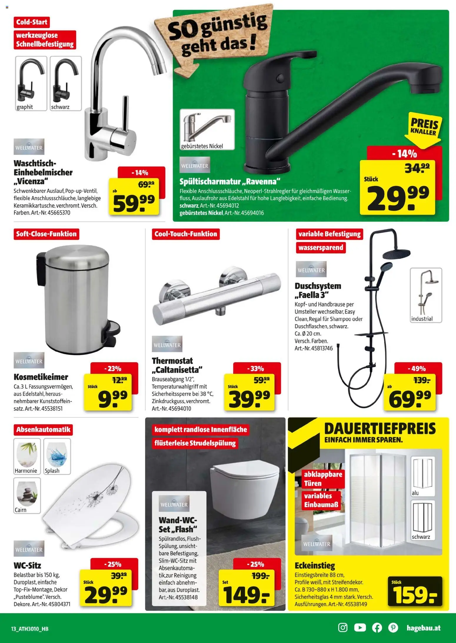 Hagebau Flugblatt gültig ab 24.02.2026 | Seite: 13 | Produkte: Wasser, Regal, Shampoo