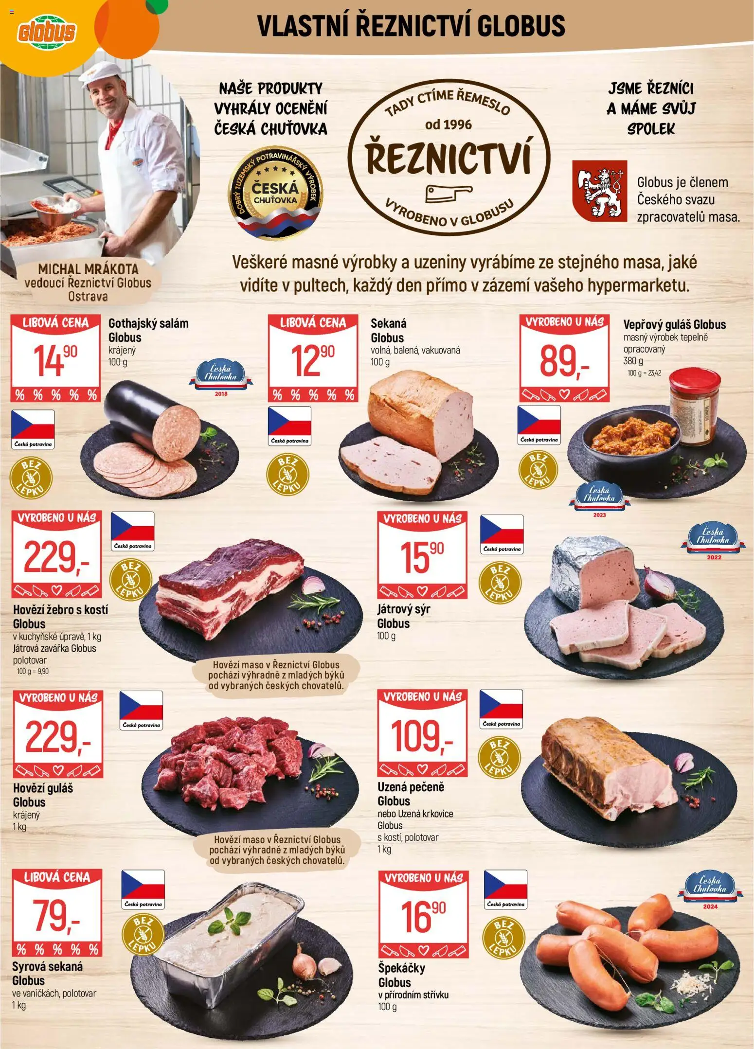 Globus leták - Ostrava od 25.02.2026 | Strana: 6 | Produkty: Sýr, Salám, Uzeniny, Uzená krkovice
