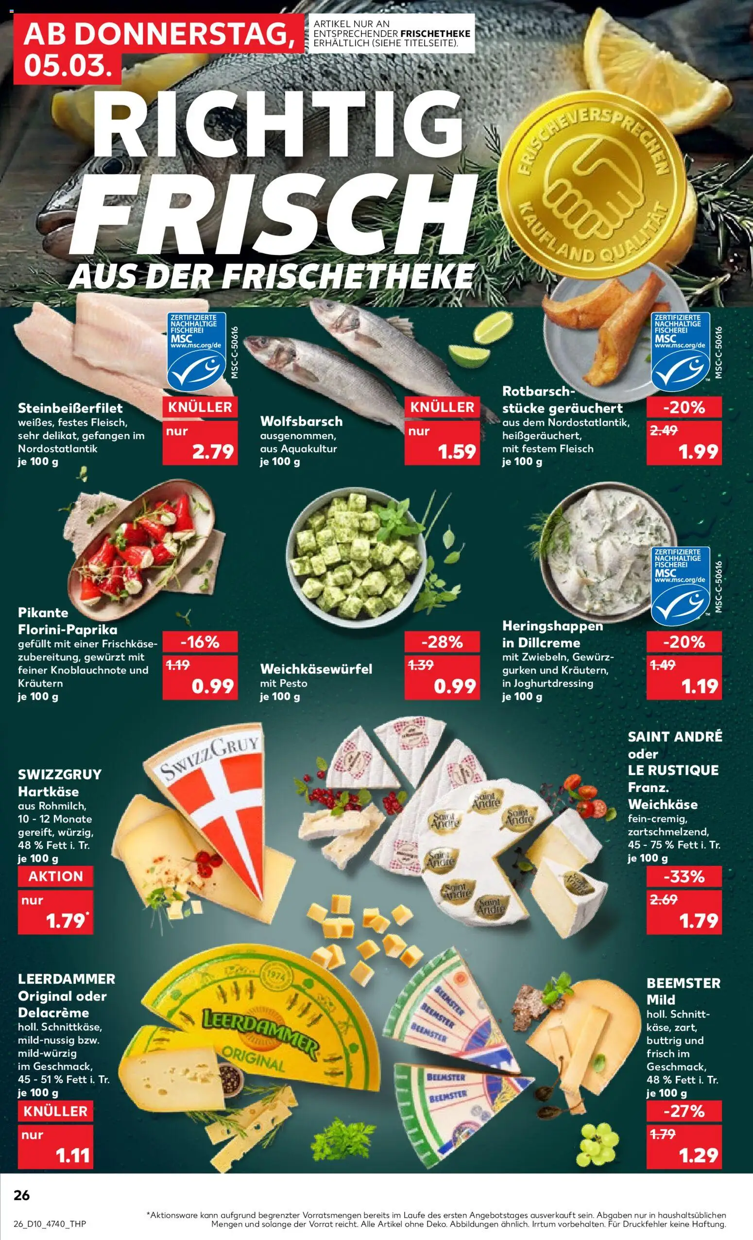 Kaufland prospekt Hannover	 – gültig ab 05.03.2026 | Seite: 26 | Produkte: Leerdammer, Fleisch, Gurken, Frischkase