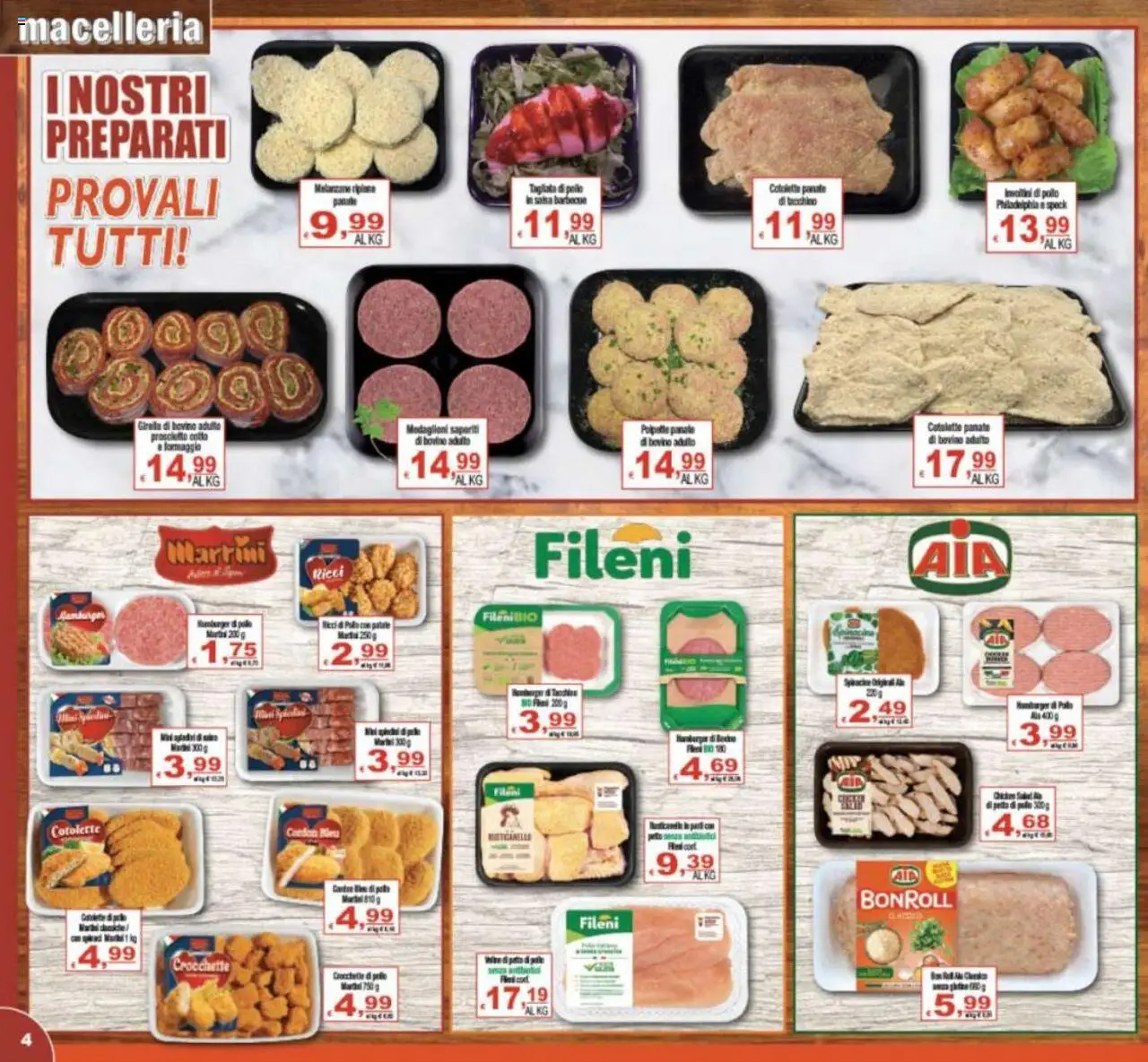 Volantino CTS del 19.08.2025 | Pagina: 4 | Prodotti: Bovino, Tacchino, Formaggio, Crocchette