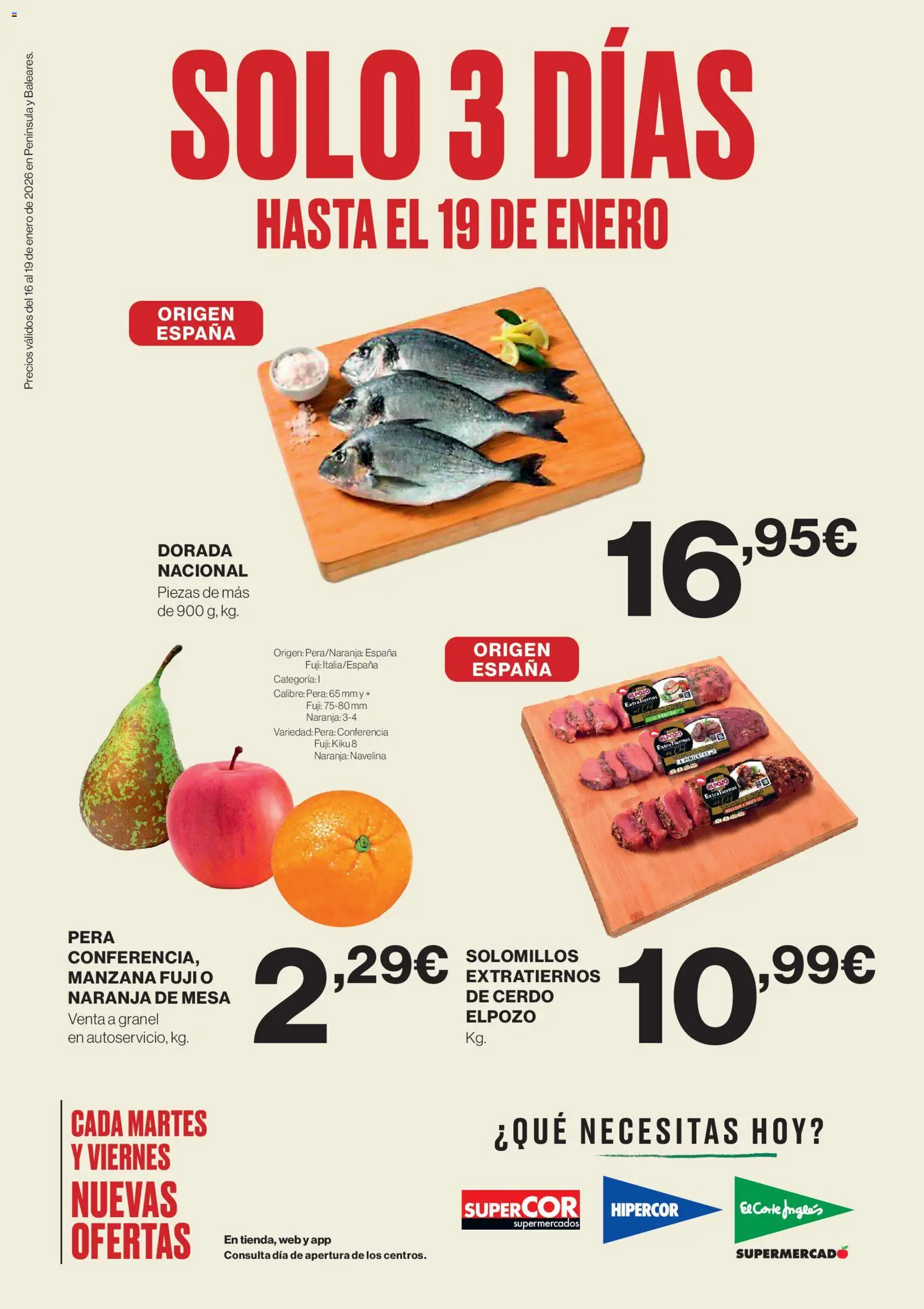 Supercor Península y Baleares │ válido desde el 16.01.2026 | Página: 1 | Productos: Cerdo, Manzana, Mesa