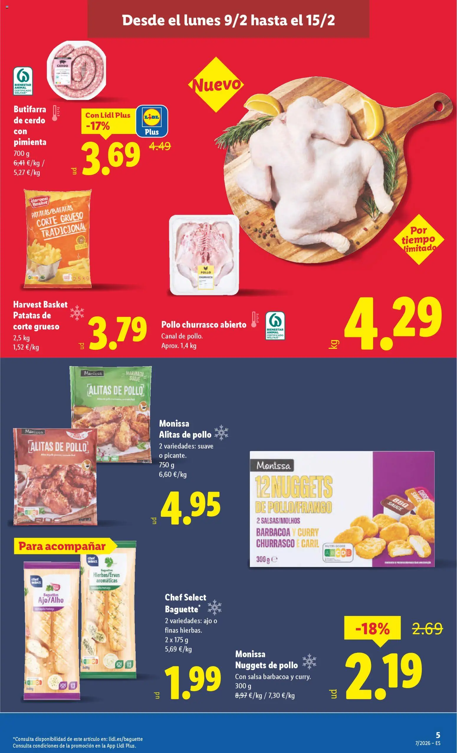 Lidl folleto │ válido desde el 09.02.2026 | Página: 5 | Productos: Cerdo, Barbacoa, Nuggets