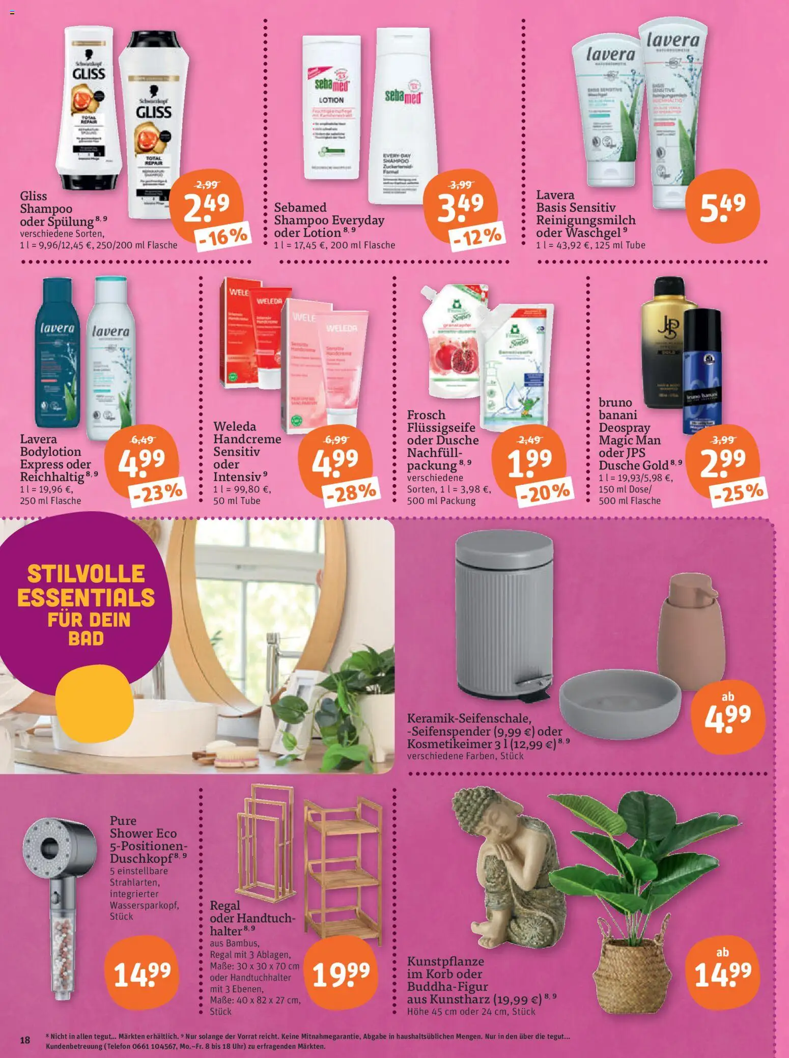 Tegut Prospekt – gültig ab 19.01.2026 | Seite: 20 | Produkte: Regal, Seifenspender, Shampoo, Uhr