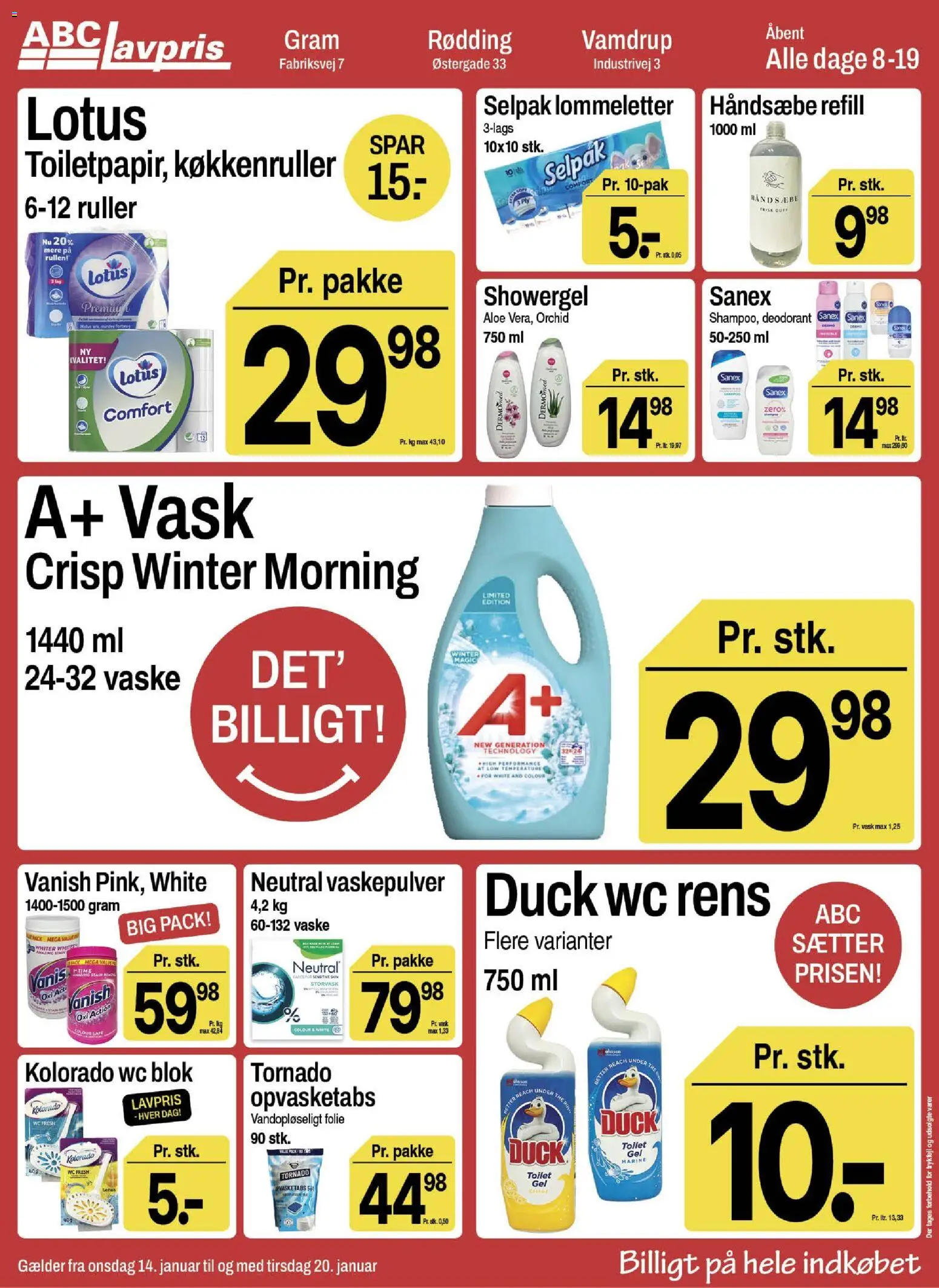 Abc Lavpris tilbudsavis – gyldig fra 14.01.2026 | Side: 10 | Produkter: Duft, Deodorant, Vaskepulver, Toilet