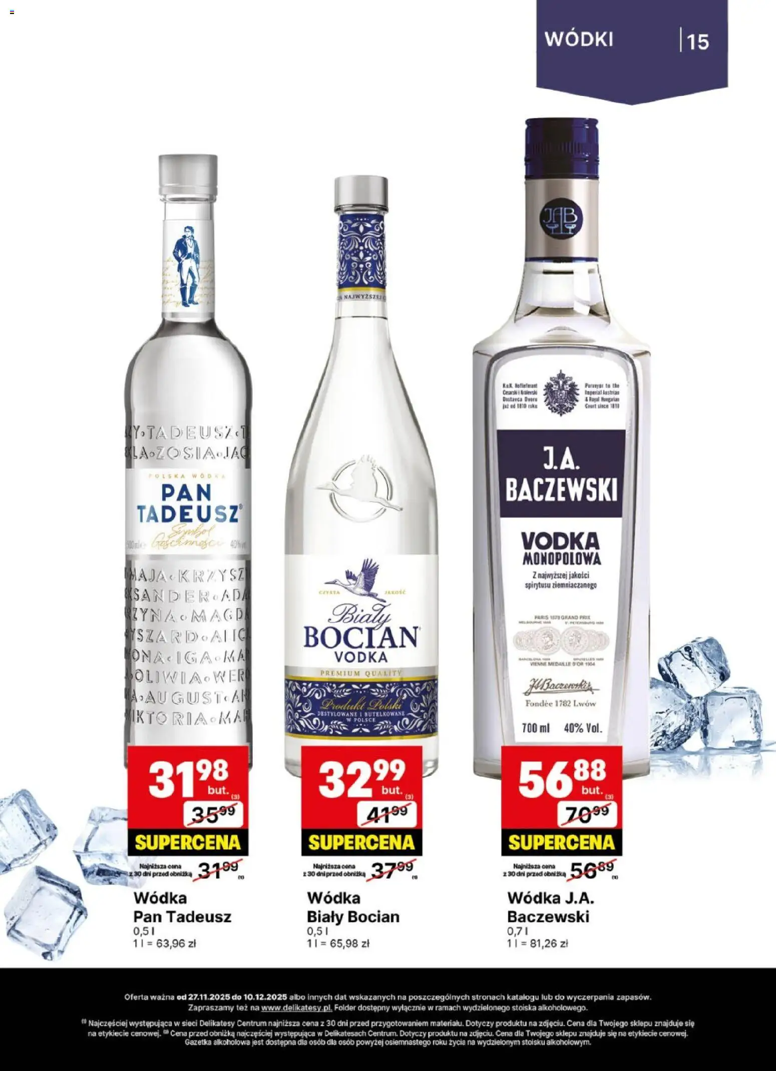 Delikatesy Centrum Gazetka - DeliBarek od 27.11.2025 | Strona: 15 | Produkty: Delikatesy, Vodka, Wódka