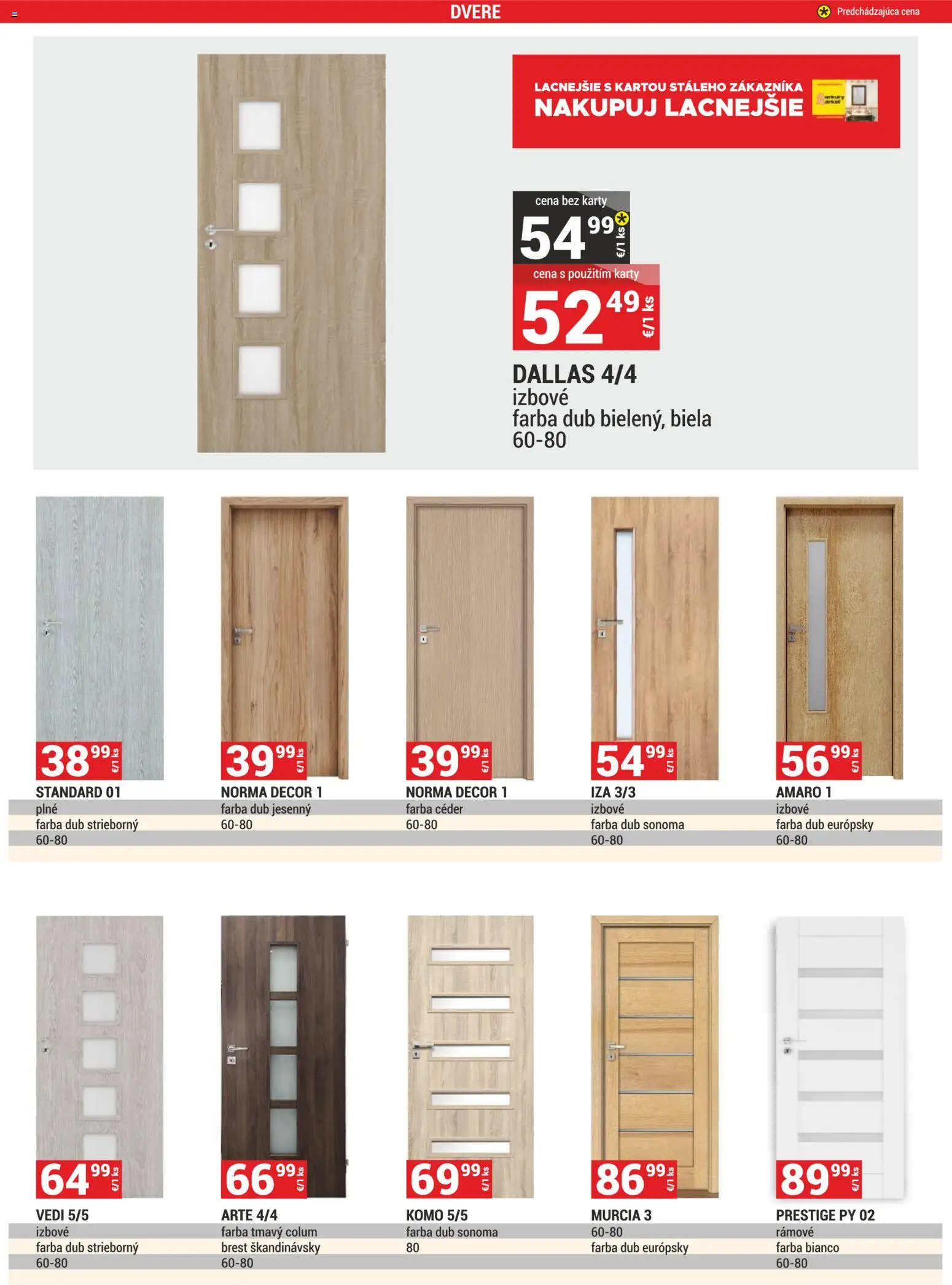 Nové Merkury Market akcie – leták je platný od 01.11.2025 | Strana: 20 | Produkty: Dvere