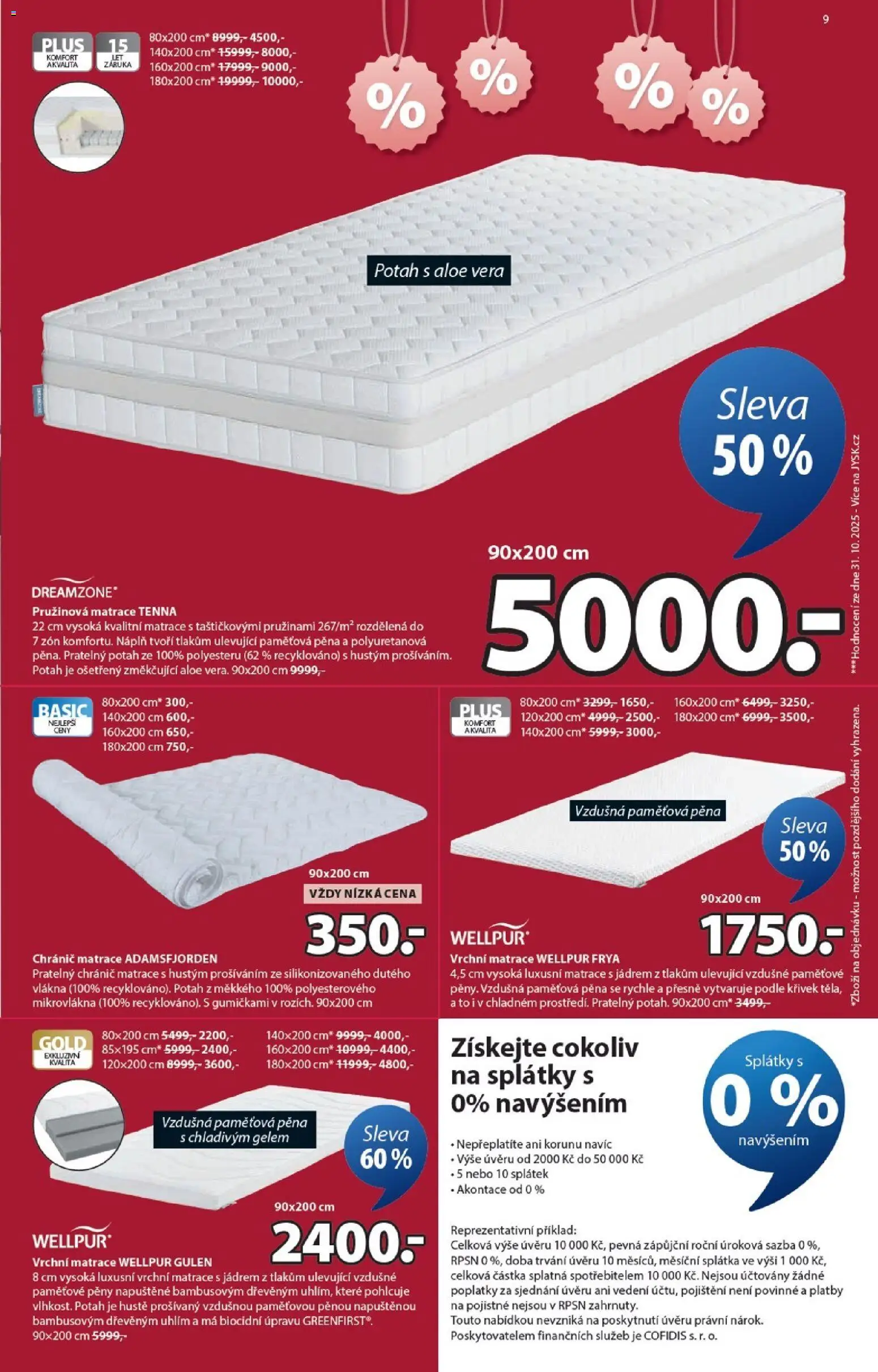 JYSK leták od 25.12.2025 | Strana: 9 | Produkty: Chránič matrace, Aloe vera, Matrace