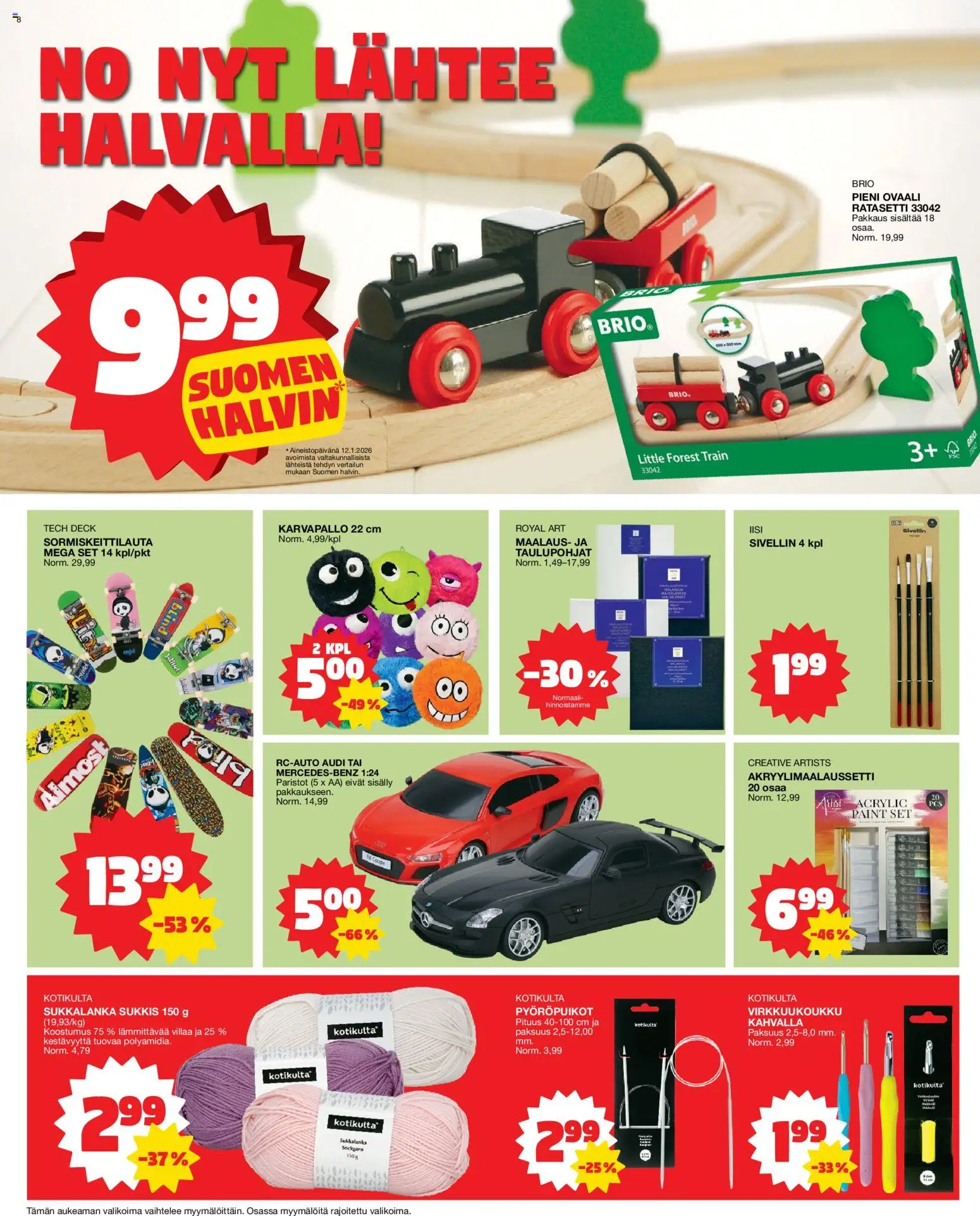 Tokmanni tarjoukset – voimassa 26.01.2026 alkaen | Sivu: 8 | Tuotteet: Sivellin, Paristot