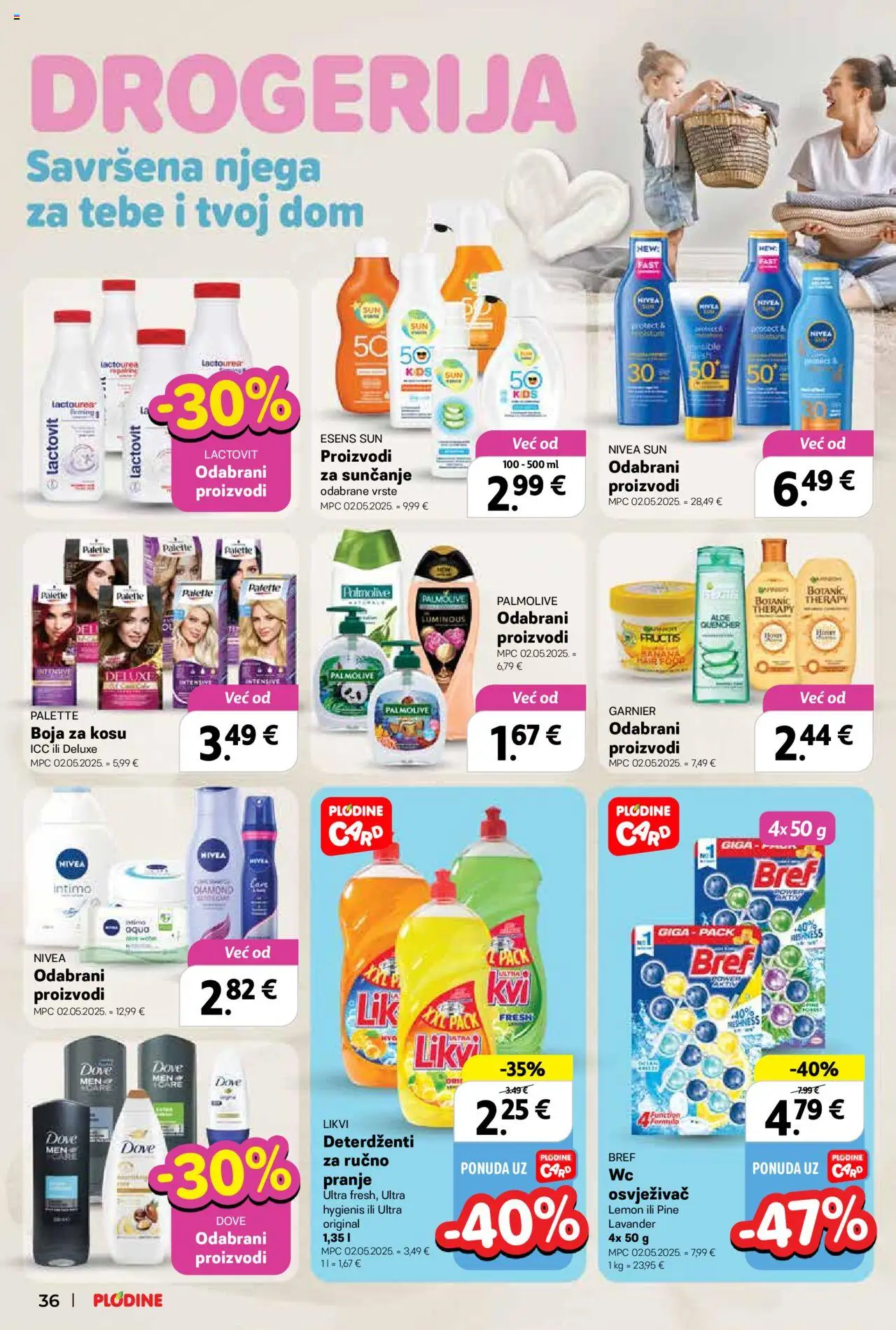 Plodine katalog | vrijedi od 18.06.2025 | Stranica: 36 | Proizvodi: Boja za kosu, Nivea, Dove, Garnier