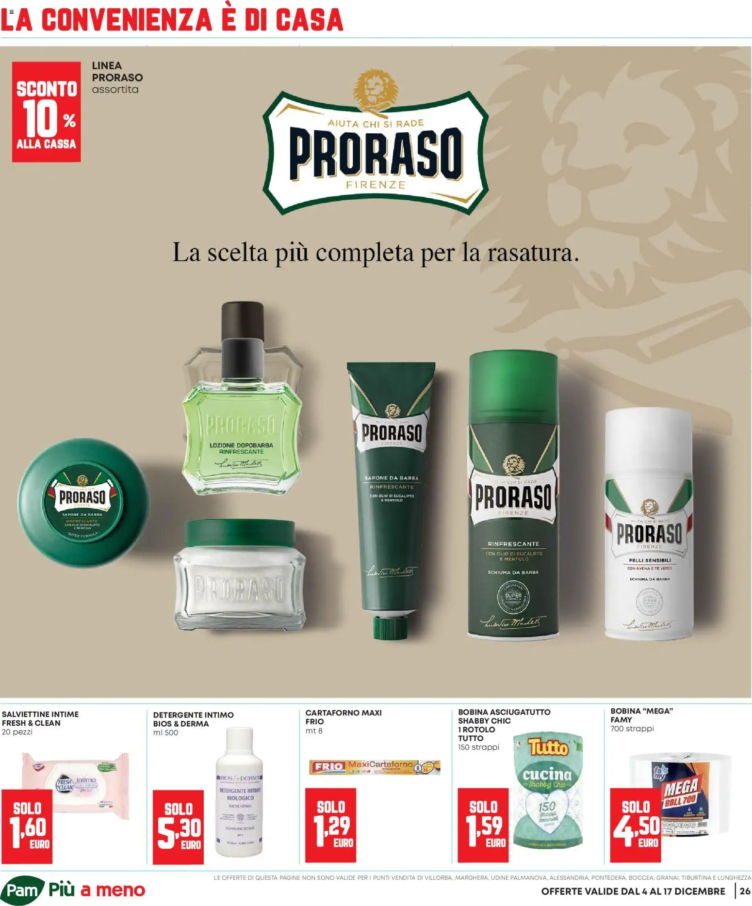Volantino Panorama del 04.12.2025 | Pagina: 26 | Prodotti: Sapone, Detergente intimo, Detergente, Olio