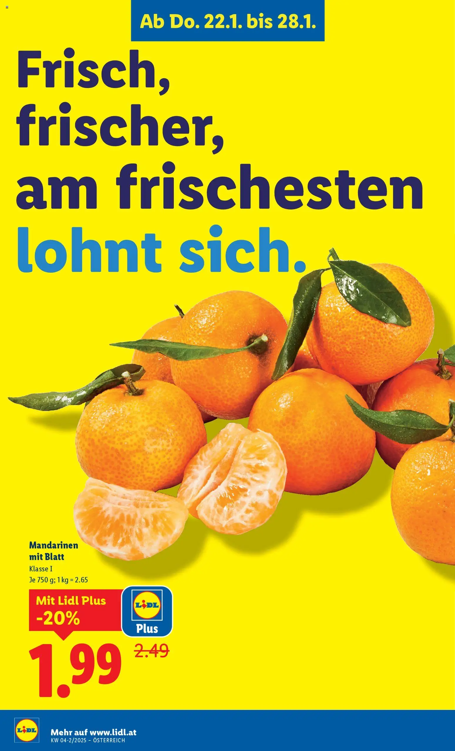 Lidl Flugblatt - Eisenstadt, Ebenfurth, Mattersburg gültig ab 22.01.2026 | Seite: 3 | Produkte: Mandarinen