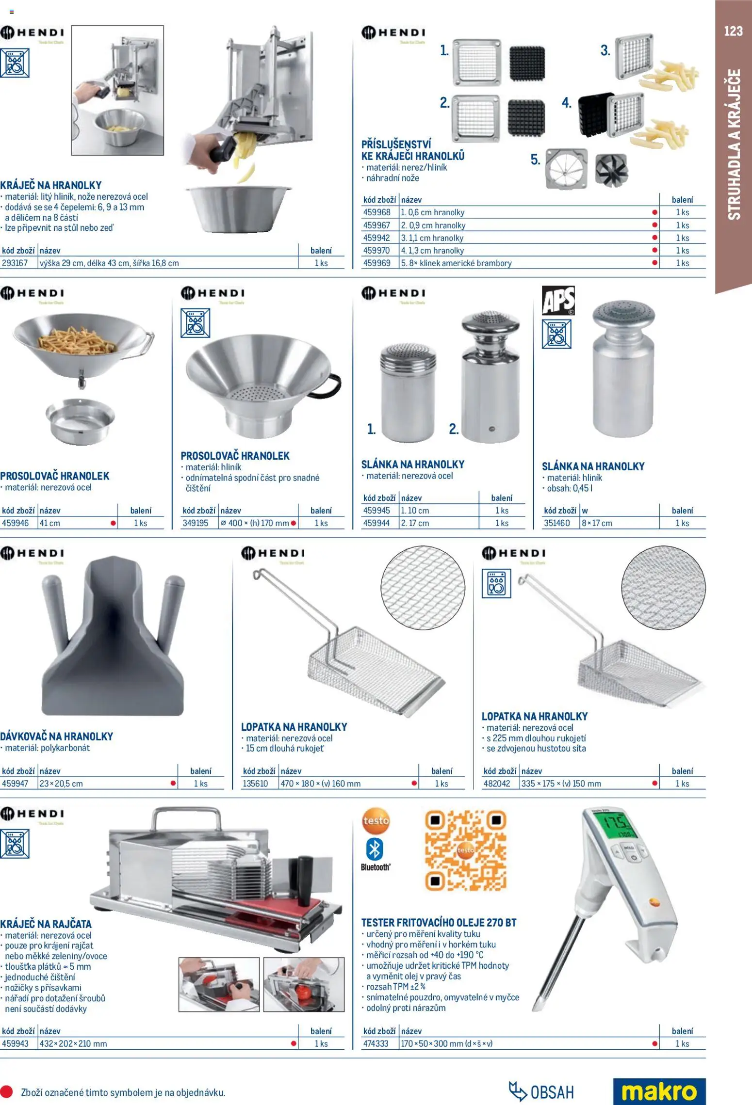 Makro leták - Gastro vybavení a zařízení od 01.02.2026 | Strana: 123 | Produkty: Oleje, Kráječ, Nářadí, Lopatka