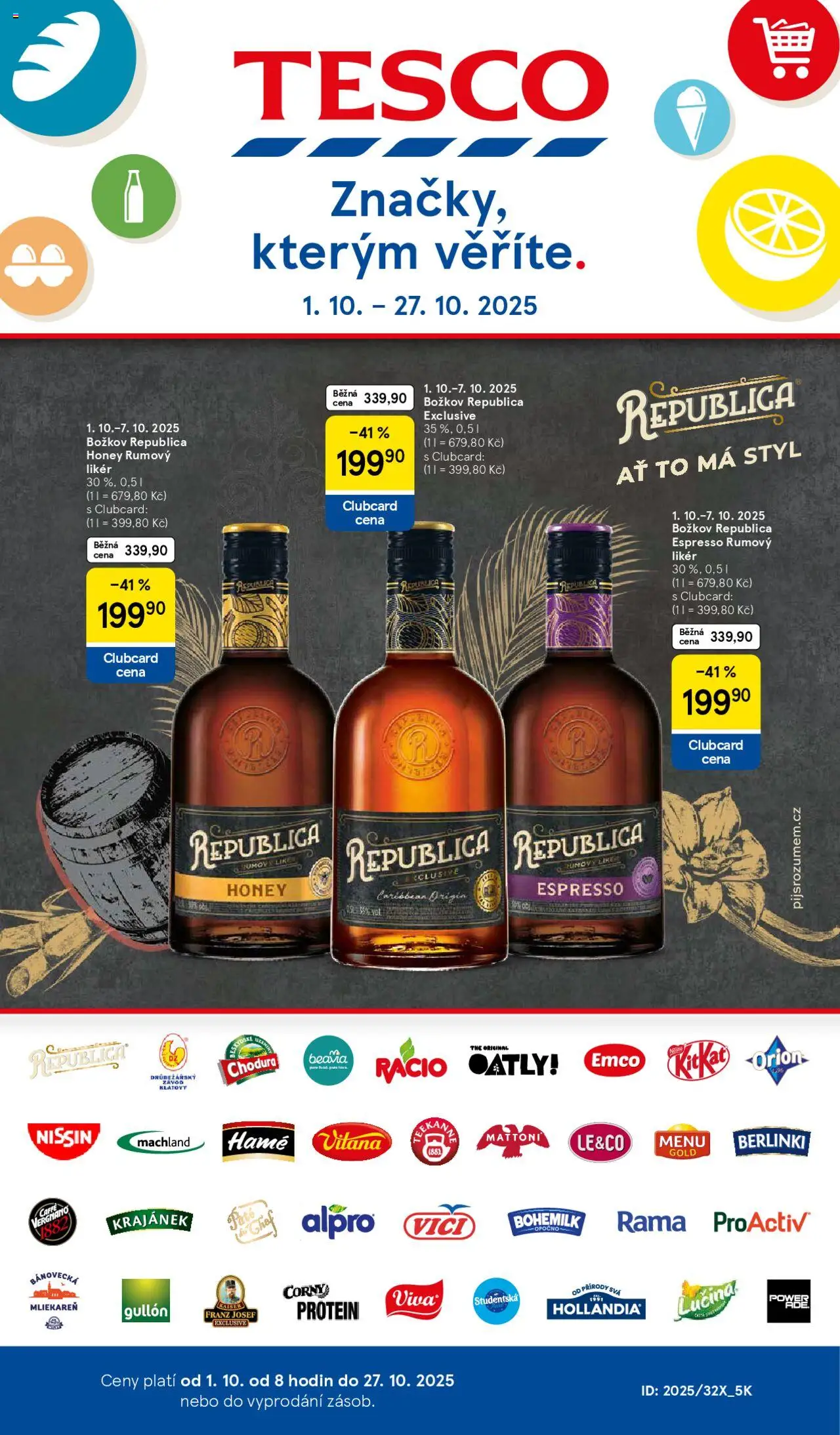 Tesco katalog od 01.10.2025 | Strana: 1 | Produkty: Mattoni, Božkov Republica, Božkov, Rum Božkov
