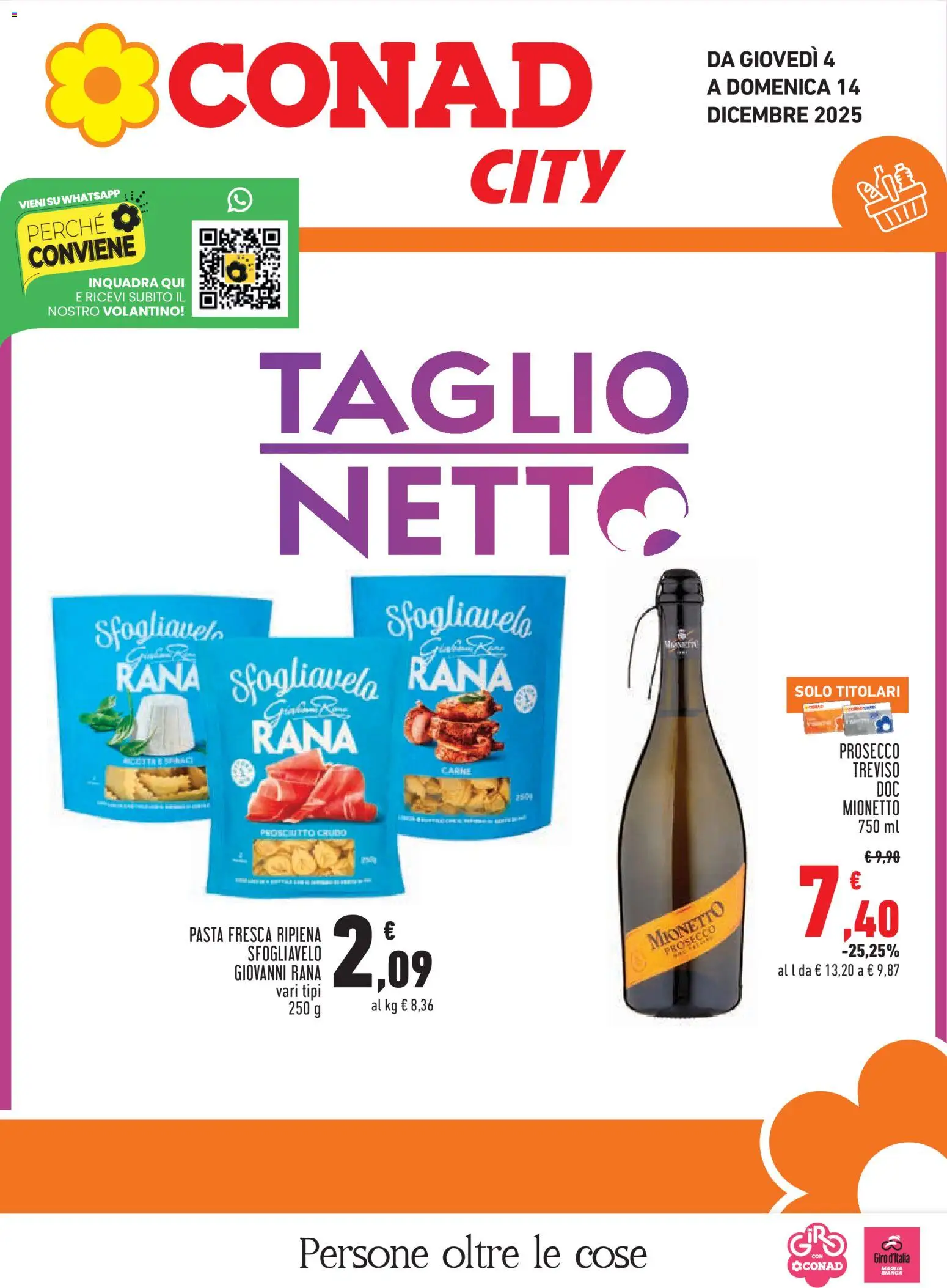 Volantino Conad del 04.12.2025 | Pagina: 1 | Prodotti: Prosciutto Crudo, Prosecco, Prosciutto, Pasta
