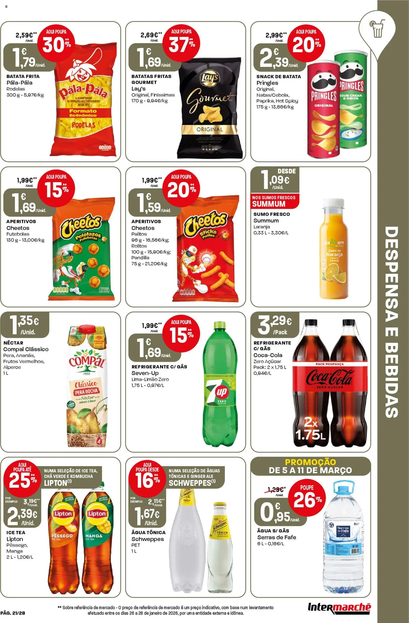 Intermarché Folheto Contact │ válido de 05.03.2026 | Página: 21 | Produtos: Refrigerante, Batata frita, Sumo, Batatas fritas