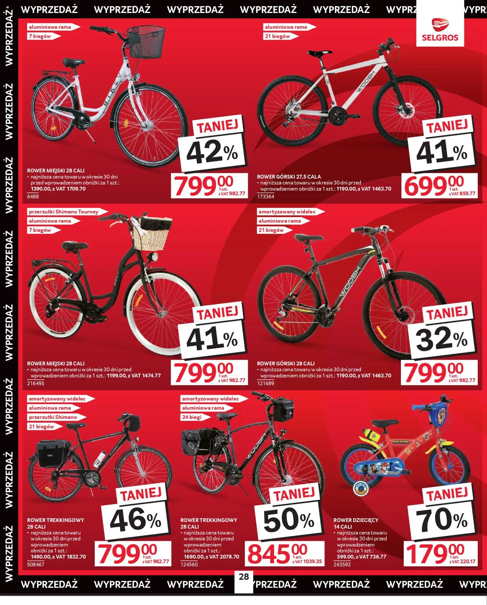 Selgros cash&carry gazetka - Oferta przemysłowa od 23.04.2026 | Strona: 30 | Produkty: Rower