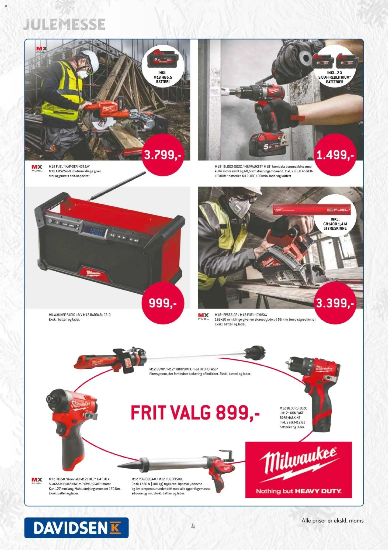 Davidsen tilbudsavis – gyldig fra 12.12.2025 | Side: 4 | Produkter: Batterier, Radio, Boremaskine, Batteri