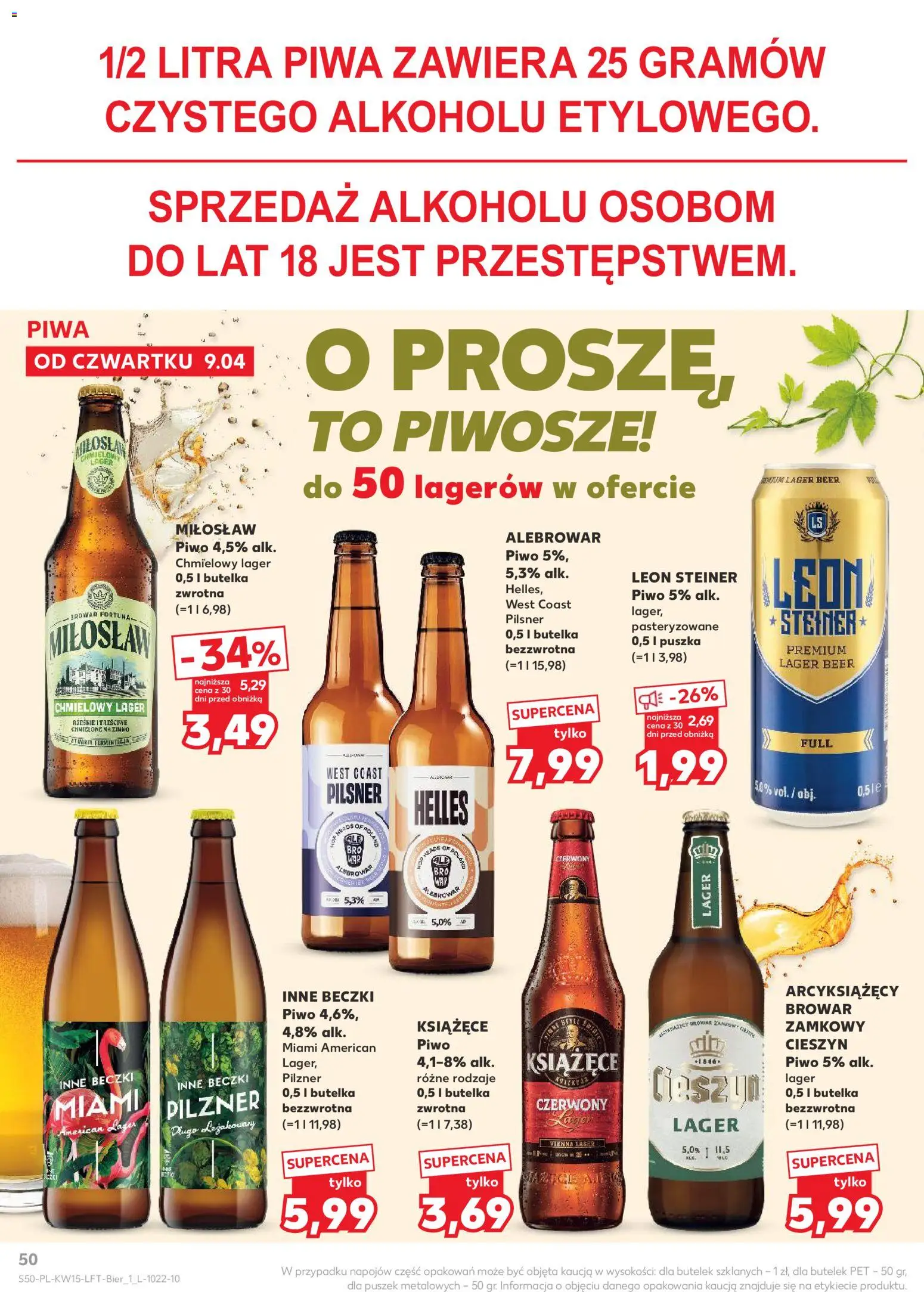 Kaufland Polsko leták od 09.04.2026 | Strana: 50 | Produkty: Pilsner
