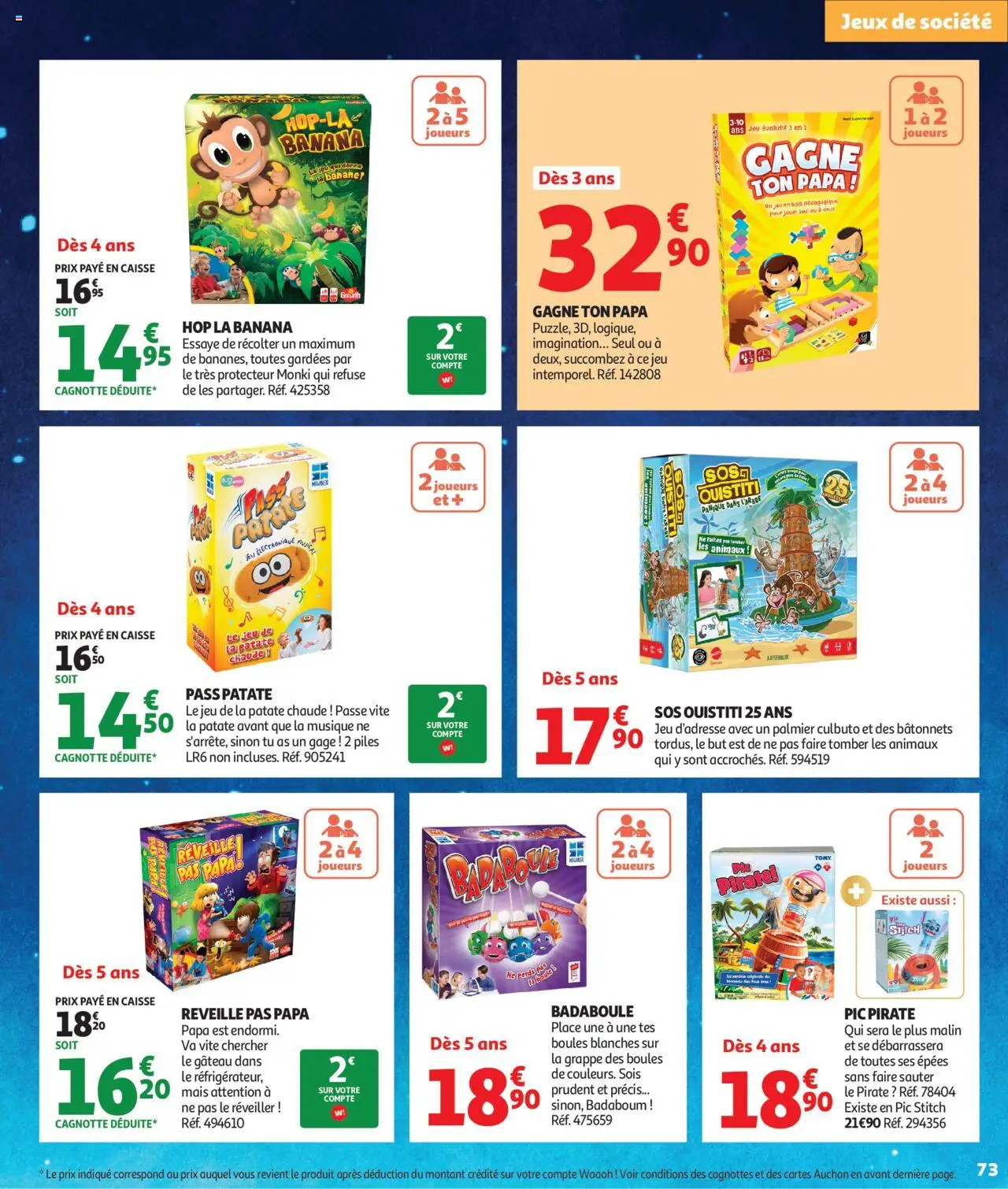 {H1} | Page: 73 | Produits: Mais, Jeux, Jeux de société, Piles