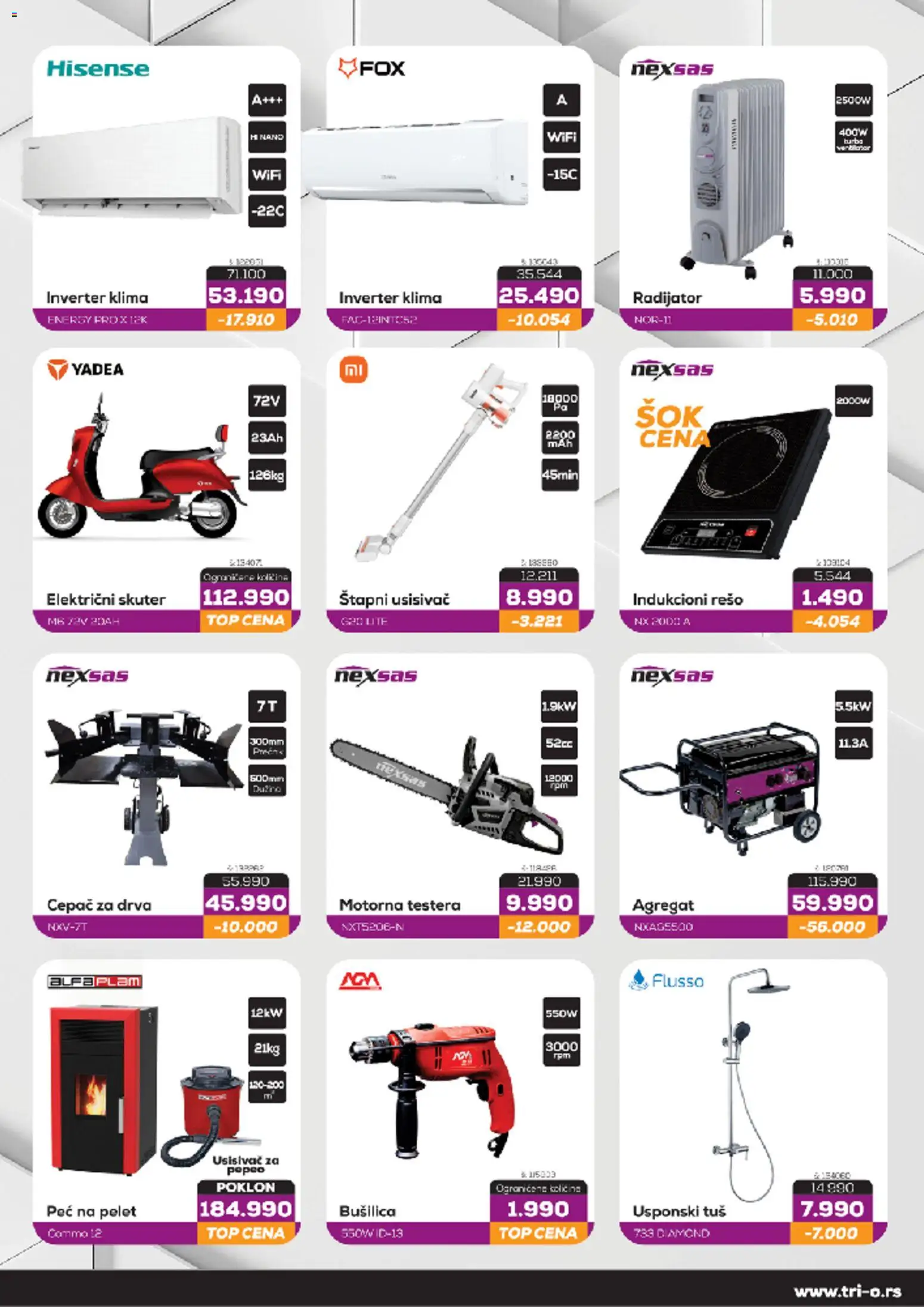 Tri O katalog - važi od 25.12.2025 | Strana: 3 | Proizvode: Usisivač, Tuš, Inverter klima, Klima