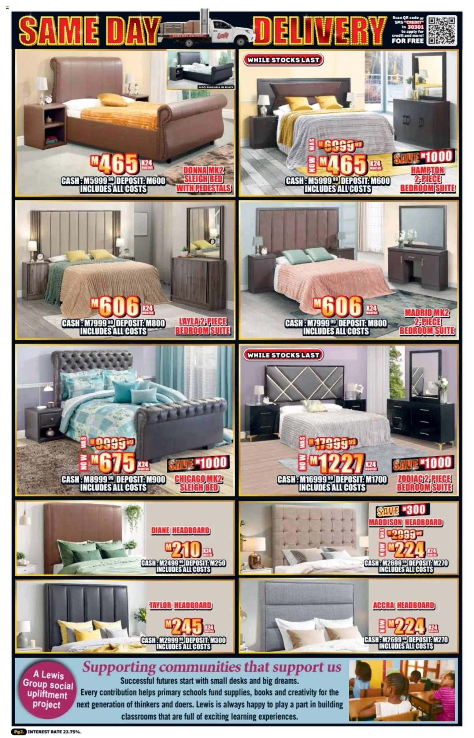 New Lewis Stores catalogue – valid from 23.02.2026 | Page: 2 | Products: Headboard, Bed