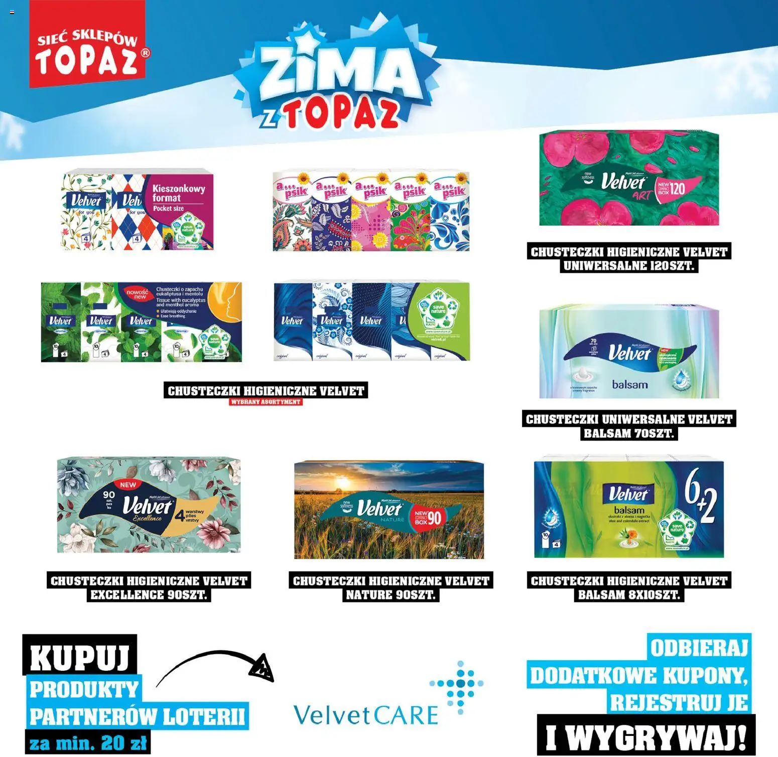 Topaz Gazetka - Katalog Produktów Objętych Loterią od 01.12.2025 | Strona: 90 | Produkty: Chusteczki higieniczne