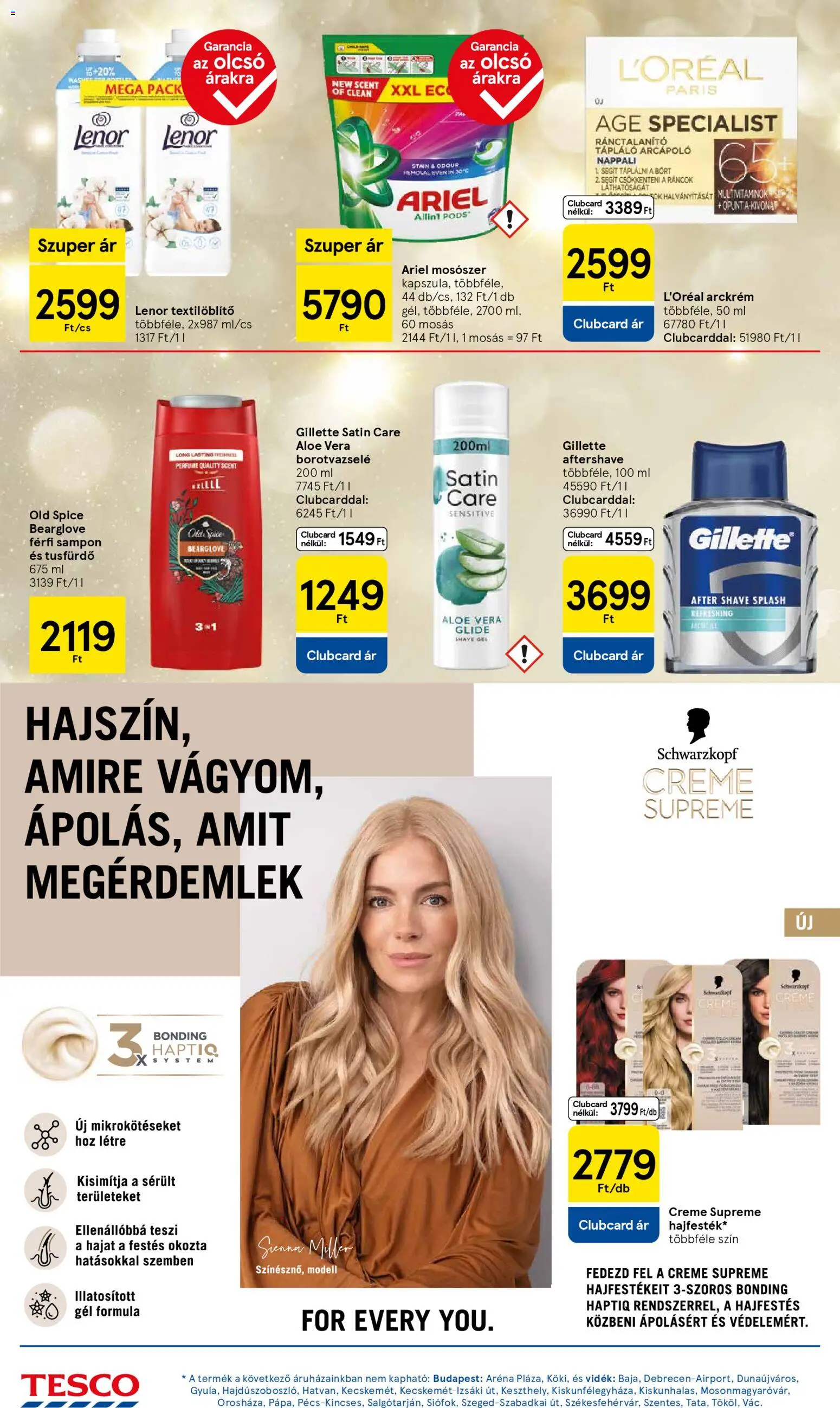 Tesco akciós ujság - amely érvényes a következő dátumtól: 20.11.2025 | Oldal: 30 | Termékek: Ariel, Arckrém, Sampon, Tusfürdő