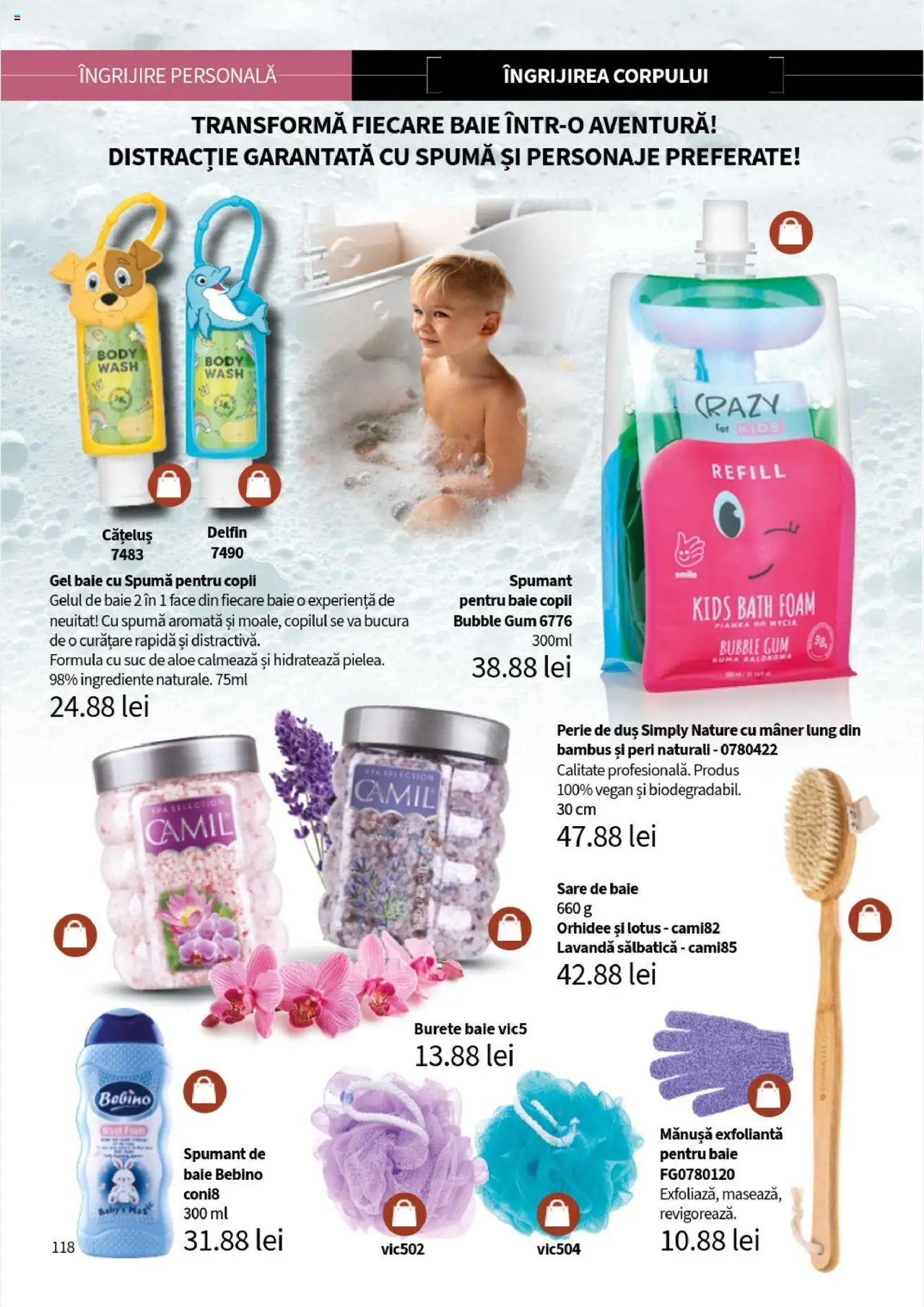 Noul catalog Lady’s – valabil de la 01.08.2025 | Pagină: 118 | Produse: Sare de baie, Mâner, Duș, Suc