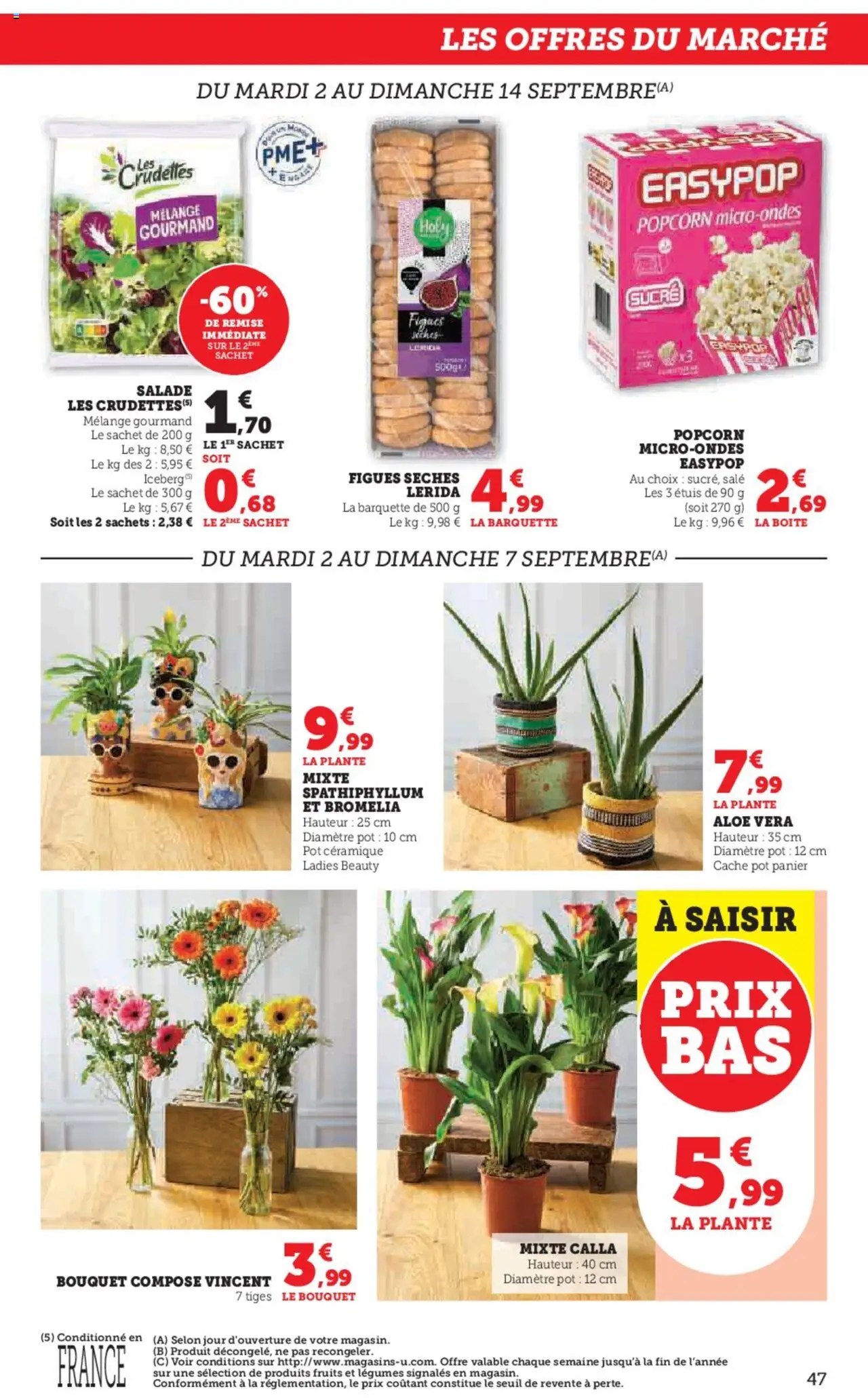  | Page: 47 | Produits: Salade, Sucre, Popcorn, Panier