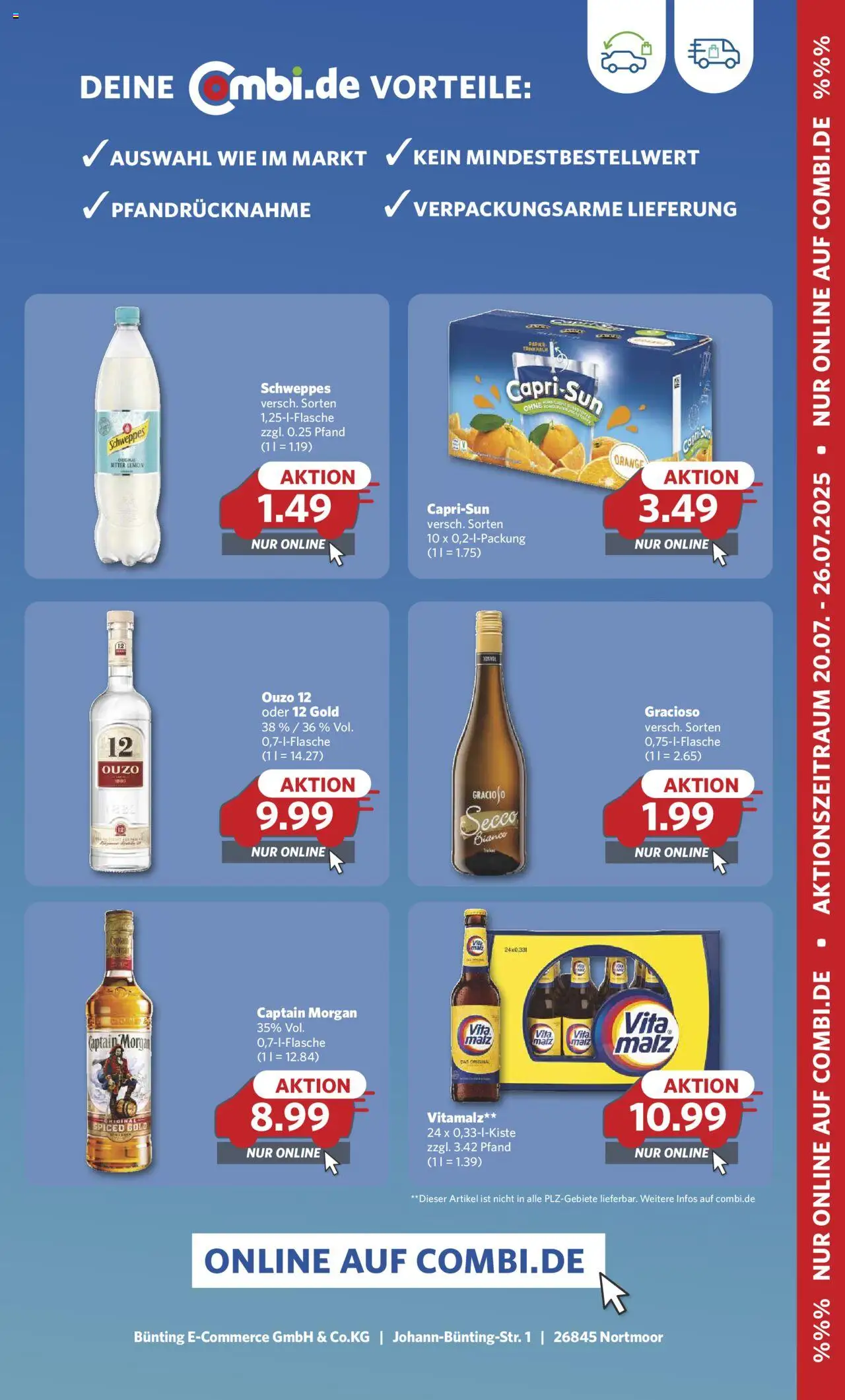 Combi Online Einkaufen - gültig ab dem 20.07.2025 | Seite: 2 | Produkte: Ouzo 12, Ouzo, Schweppes, Captain morgan