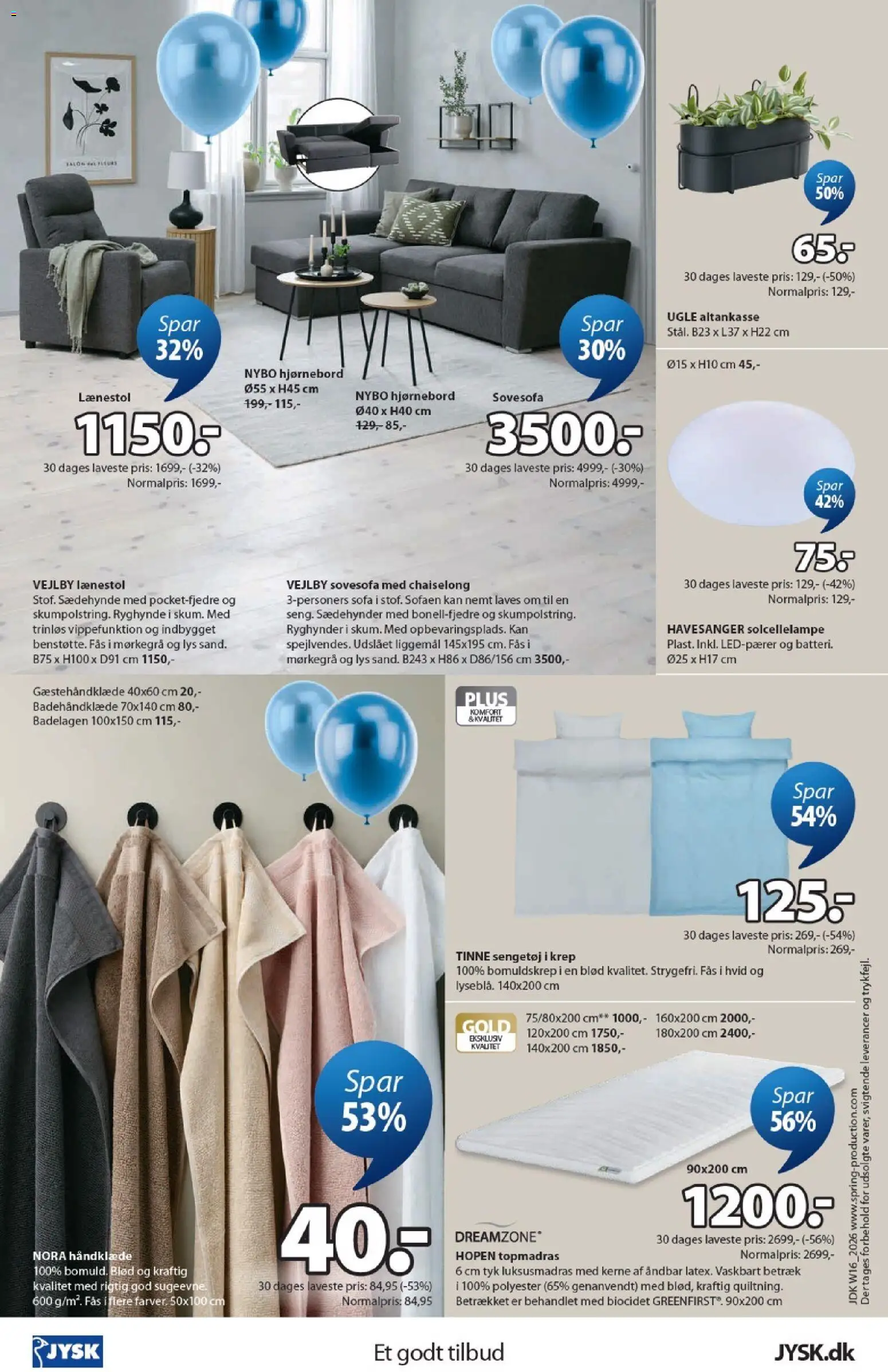 JYSK tilbudsavis – gyldig fra 17.04.2026 | Side: 24 | Produkter: Sofa, Lænestol, Håndklæde
