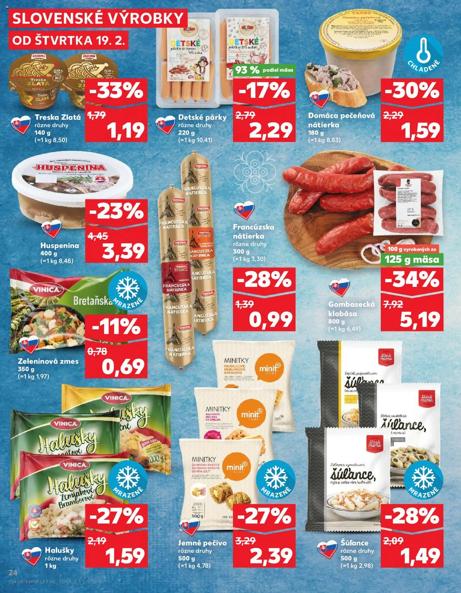Kaufland SK akciós ujság - amely érvényes a következő dátumtól: 19.02.2026 | Oldal: 24 | Termékek: Sonka, Sajt