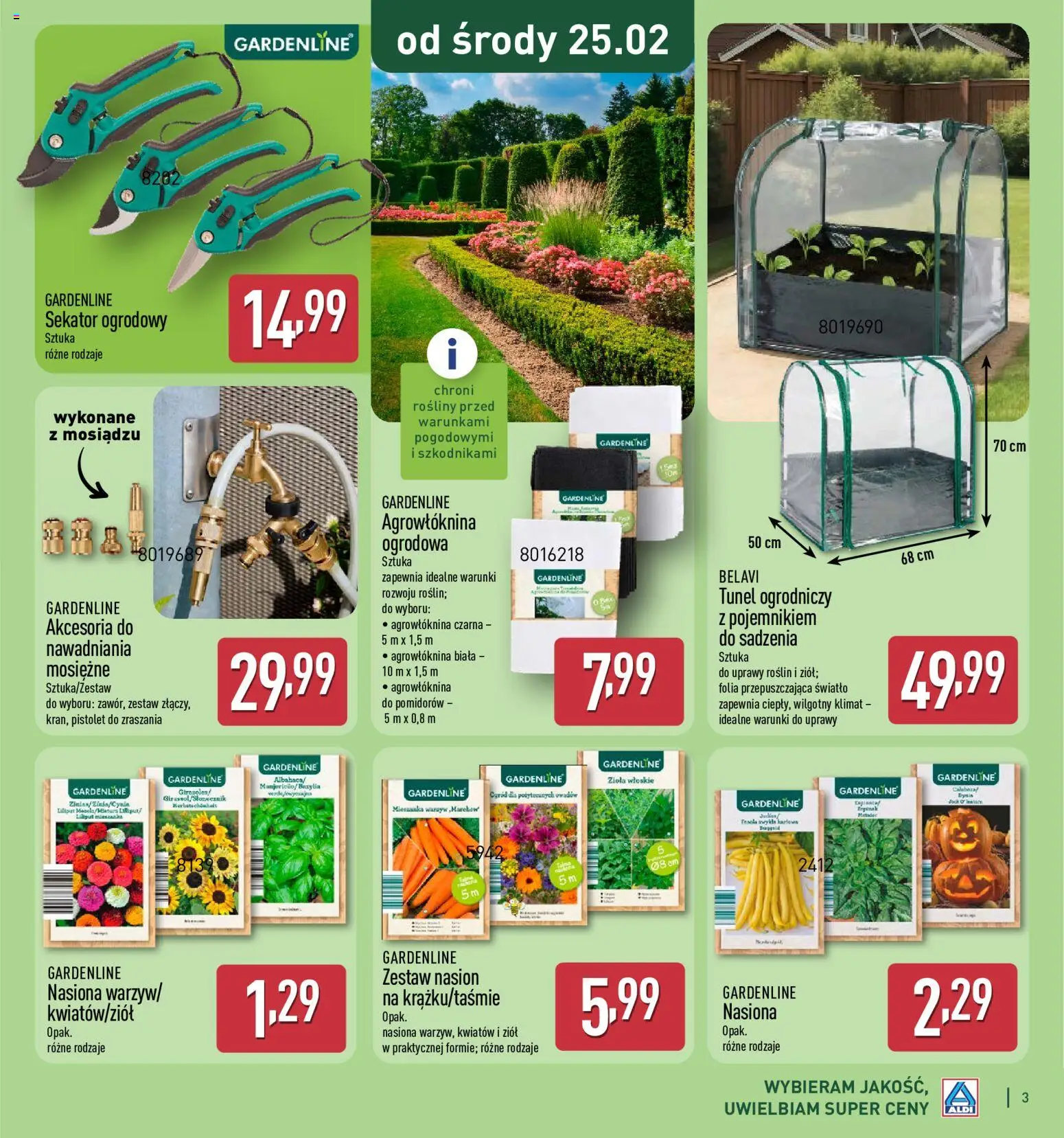 Aldi Gazetka - Katalog ogrodowy od 25.02.2026 | Strona: 3 | Produkty: Sekator, Bazylia, Nasiona, Rosliny