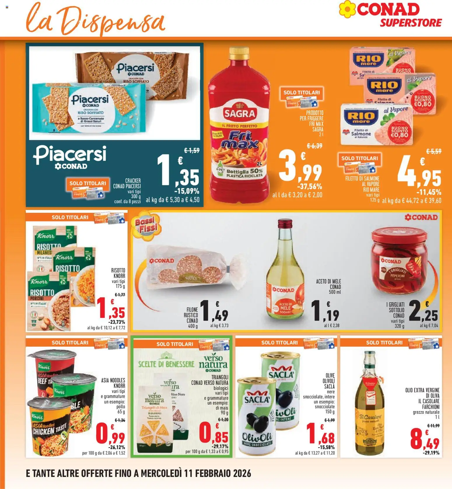 Volantino Conad del 29.01.2026 | Pagina: 16 | Prodotti: Pollo, Salmone, Riso, Aceto di mele