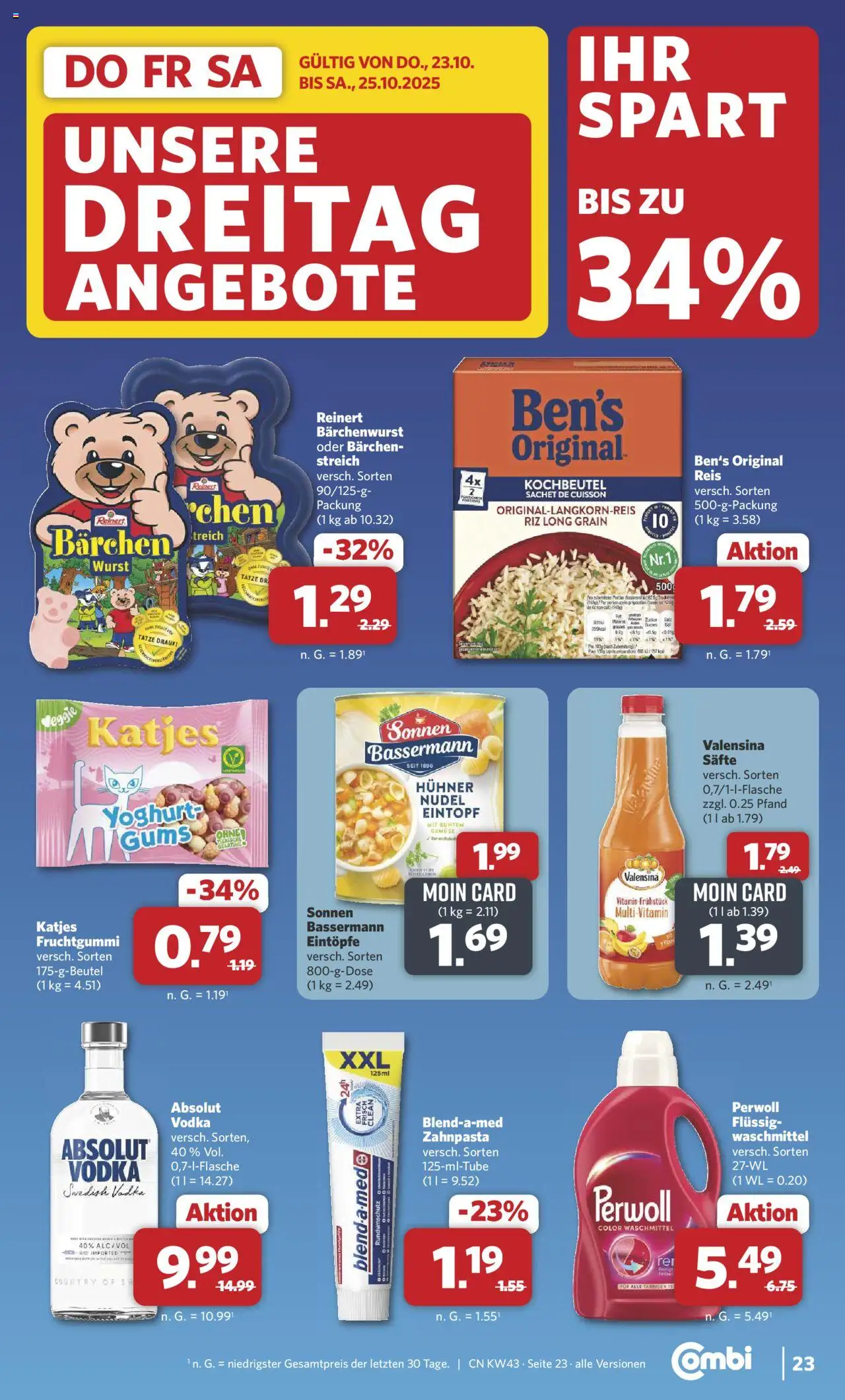 Combi Prospekt 	 – gültig ab 20.10.2025 | Seite: 29 | Produkte: Perwoll, Zahnpasta, Gemüse, Vodka