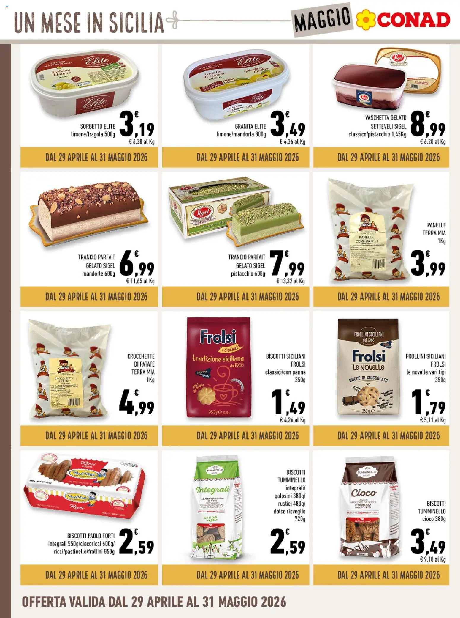 Volantino Conad del 29.04.2026 | Pagina: 8 | Prodotti: Cioccolato, Patate, Limone, Rustici