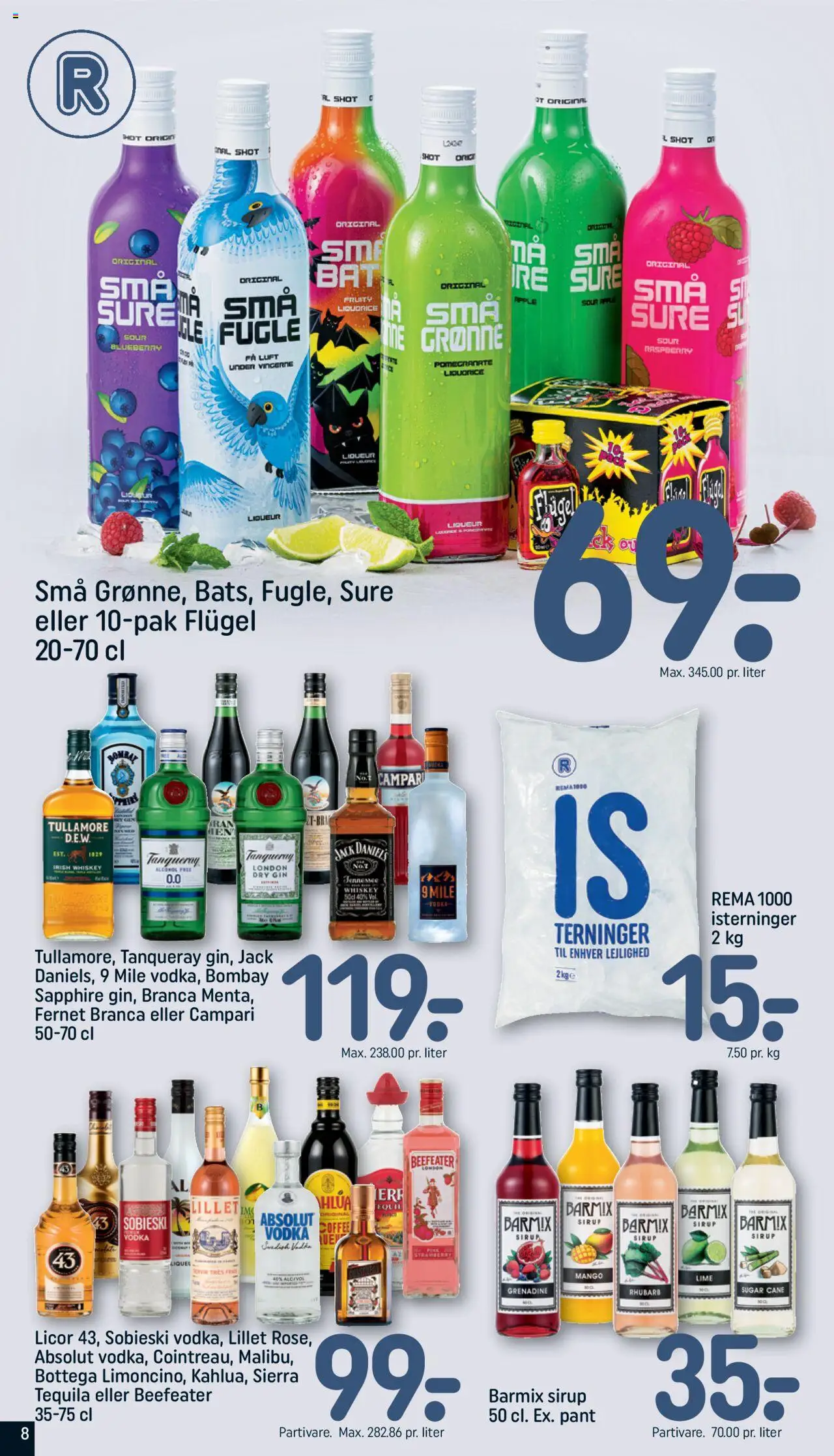 Rema 1000 Tilbudsavis gyldig fra 10.06.2025 | Side: 8 | Produkter: Mango, Gin, Vodka, Lime