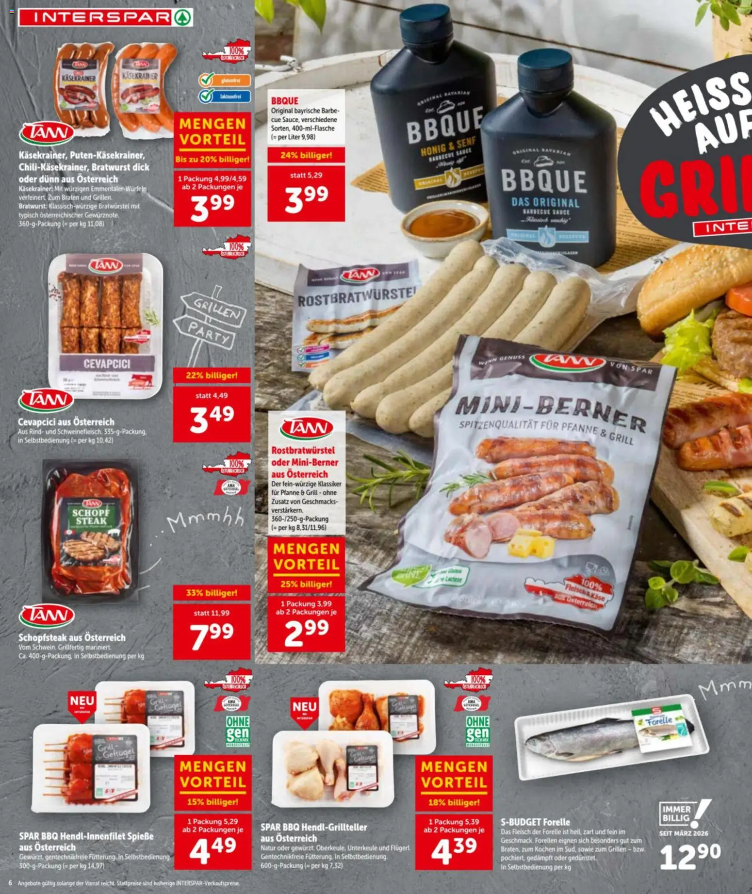 Interspar - Flugblatt gültig ab 09.04.2026 | Seite: 6 | Produkte: Grill, Käse