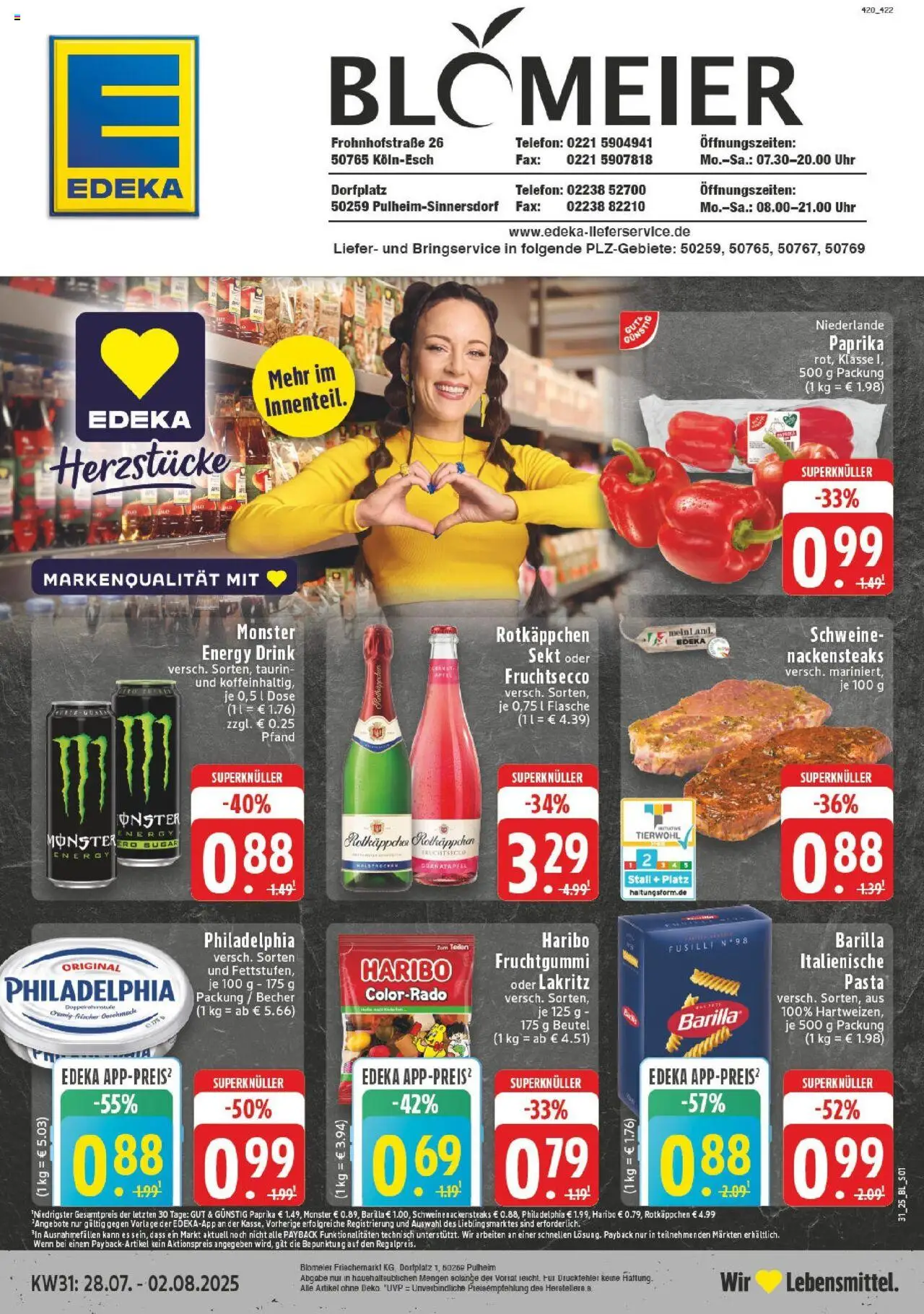 Edeka prospekt Pulheim - Sinnersdorf	 - gültig ab dem 27.07.2025 | Seite: 1 | Produkte: Rotkappchen sekt, Monster, Rotkäppchen, Uhr