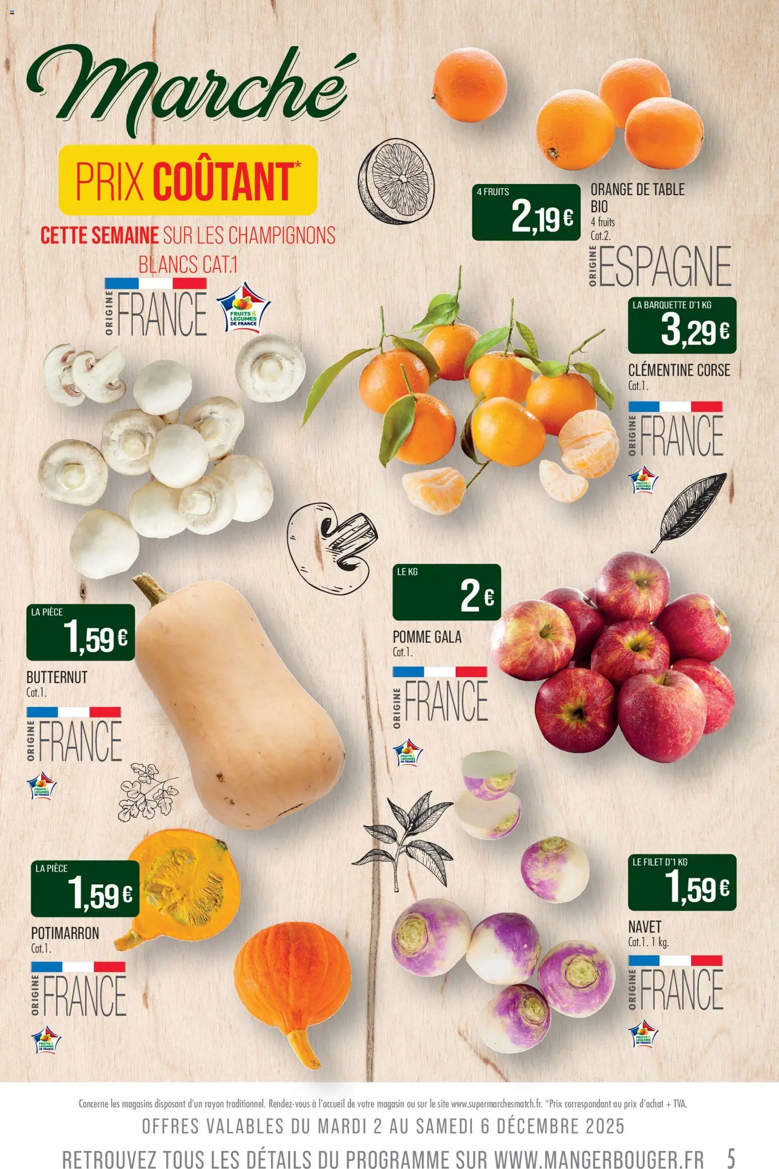 {H1} | Page: 5 | Produits: Clémentine, Pomme, Navet, Butternut