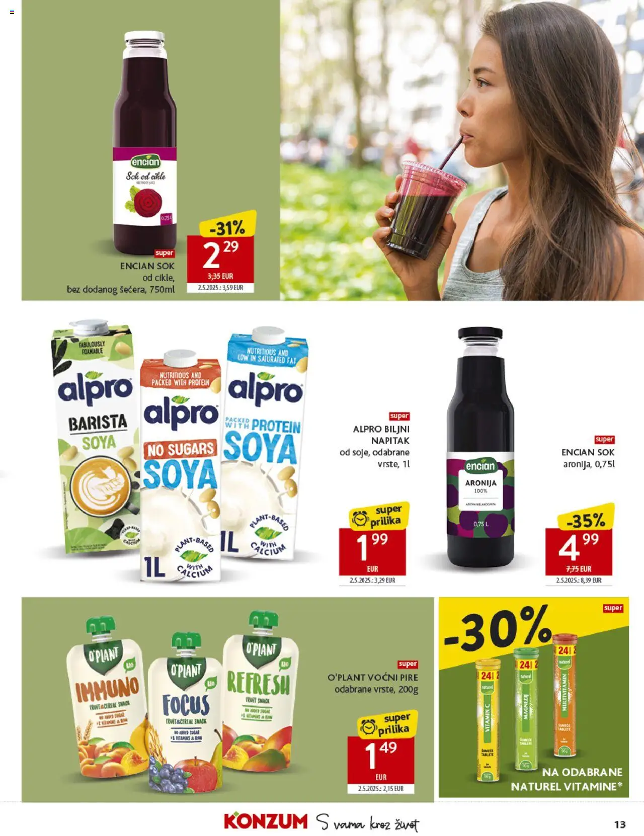 Konzum katalog | vrijedi od 10.09.2025 | Stranica: 13 | Proizvodi: Sok, Alpro