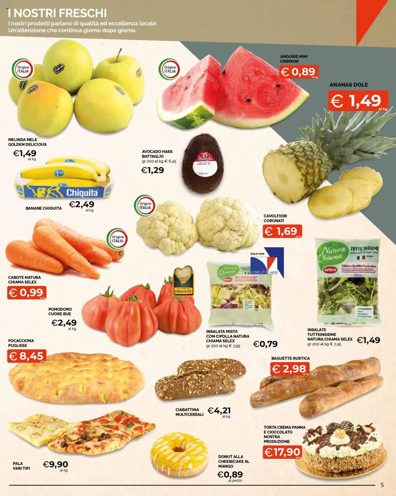 Volantino Mercatò del 25.08.2025 | Pagina: 5 | Prodotti: Mele, Pomodoro, Carote, Mango