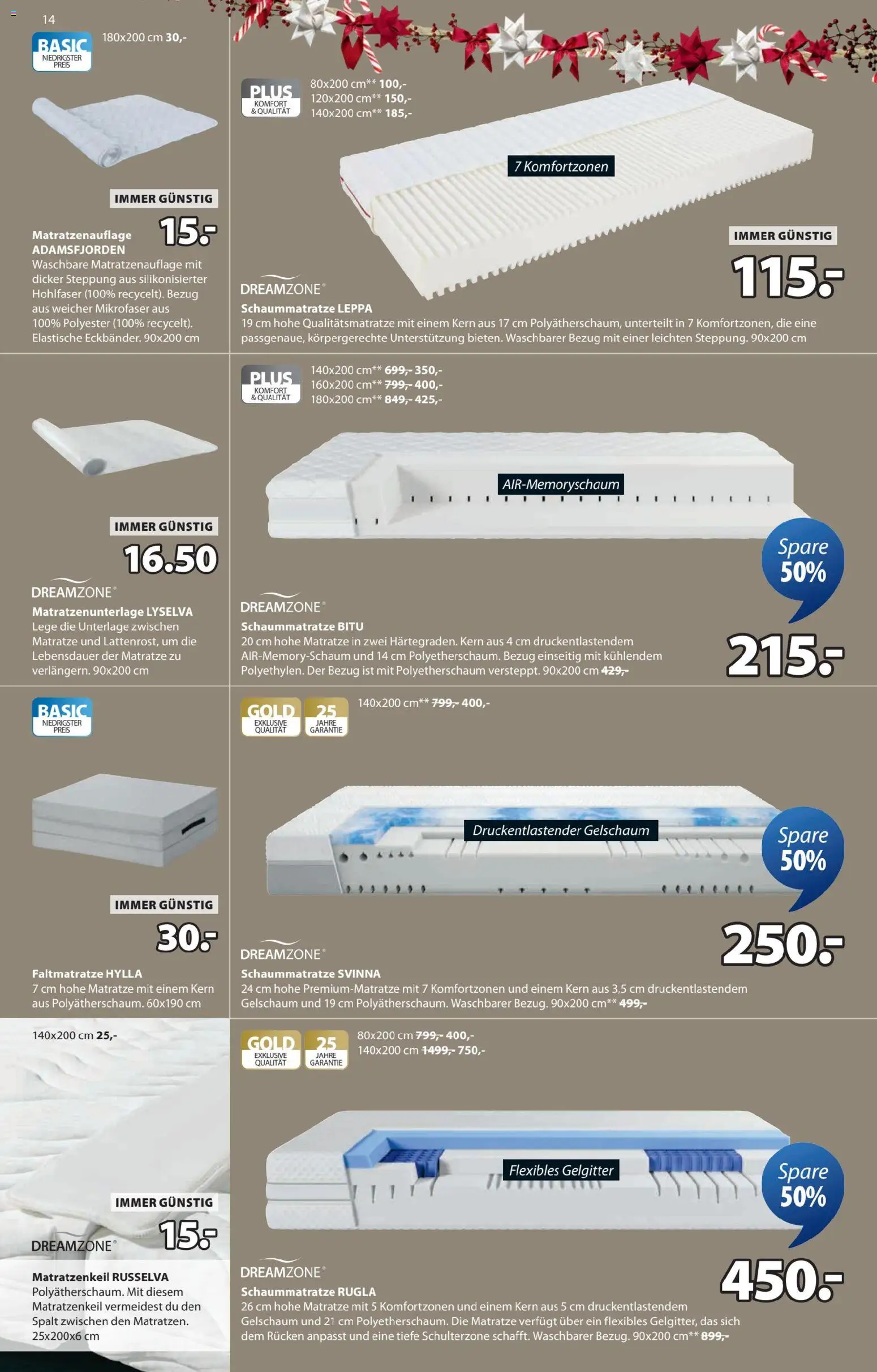 JYSK Angebote gültig ab 17.12.2025 | Seite: 14 | Produkte: Matratze