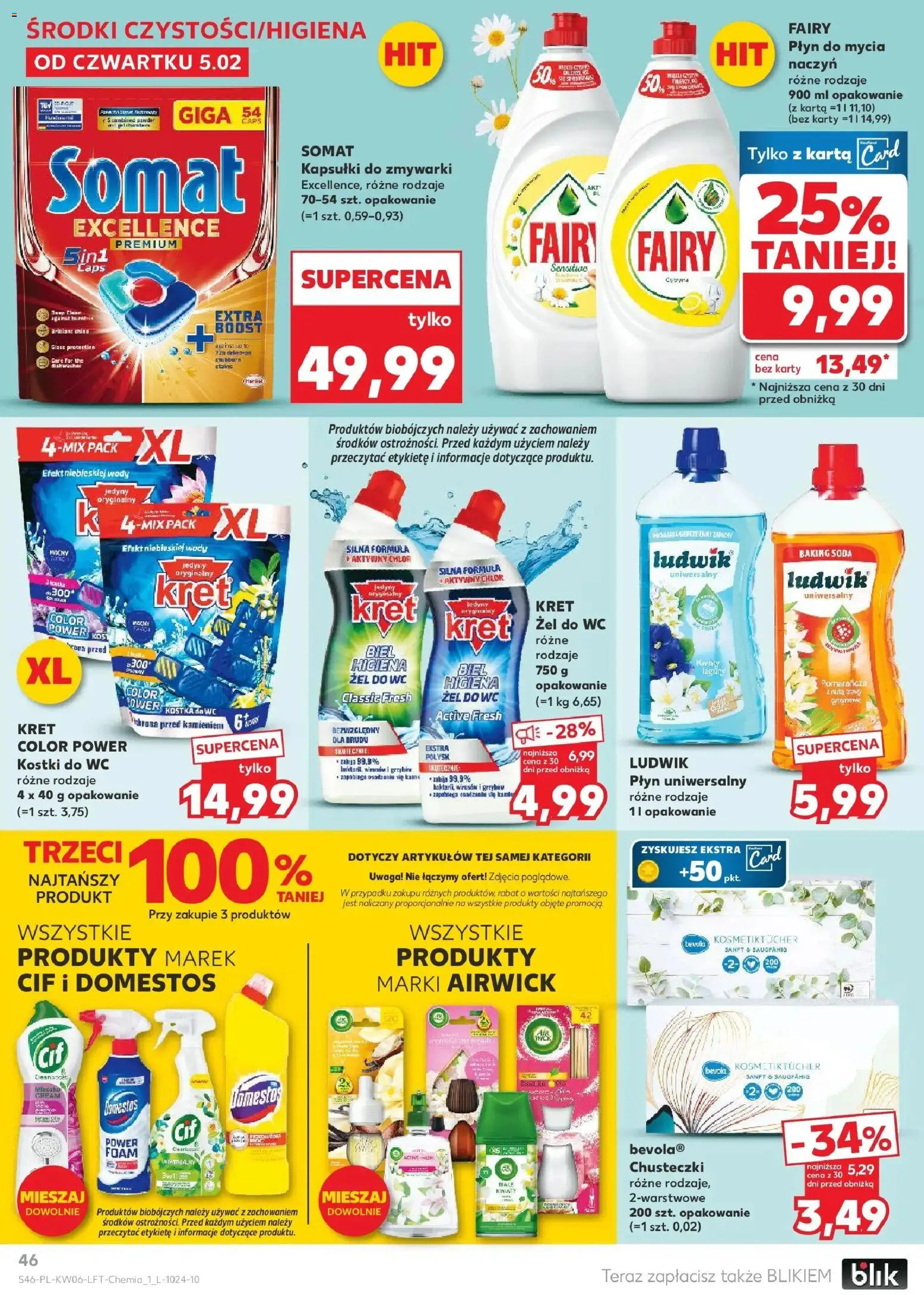 Kaufland gazetka od 05.02.2026 | Strona: 46 | Produkty: Cytryna, Kostki do wc, Fairy, Płyn do mycia naczyń