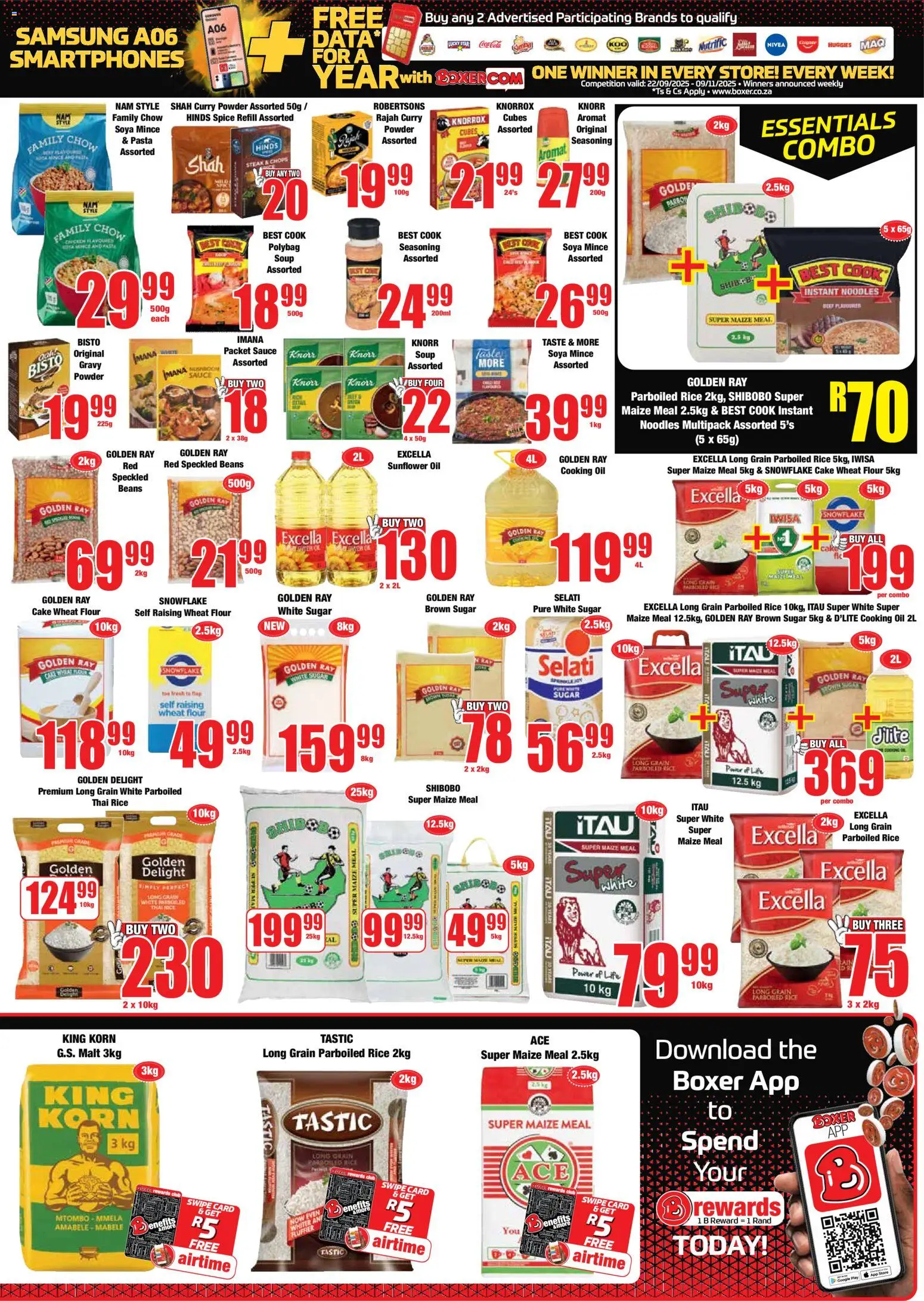 New Boxer catalogue – valid from 23.10.2025 | Page: 9 | Products: Data, Maize meal, Pasta, Sauce