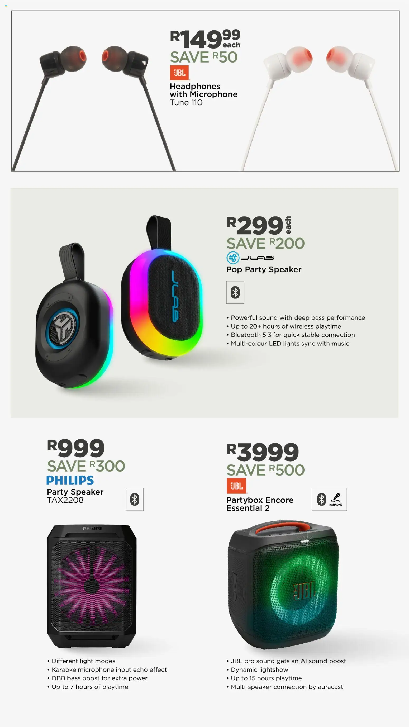 New House and Home catalogue – valid from 05.01.2026 | Page: 28 | Products: Headphones, Microphone, Speaker, Light