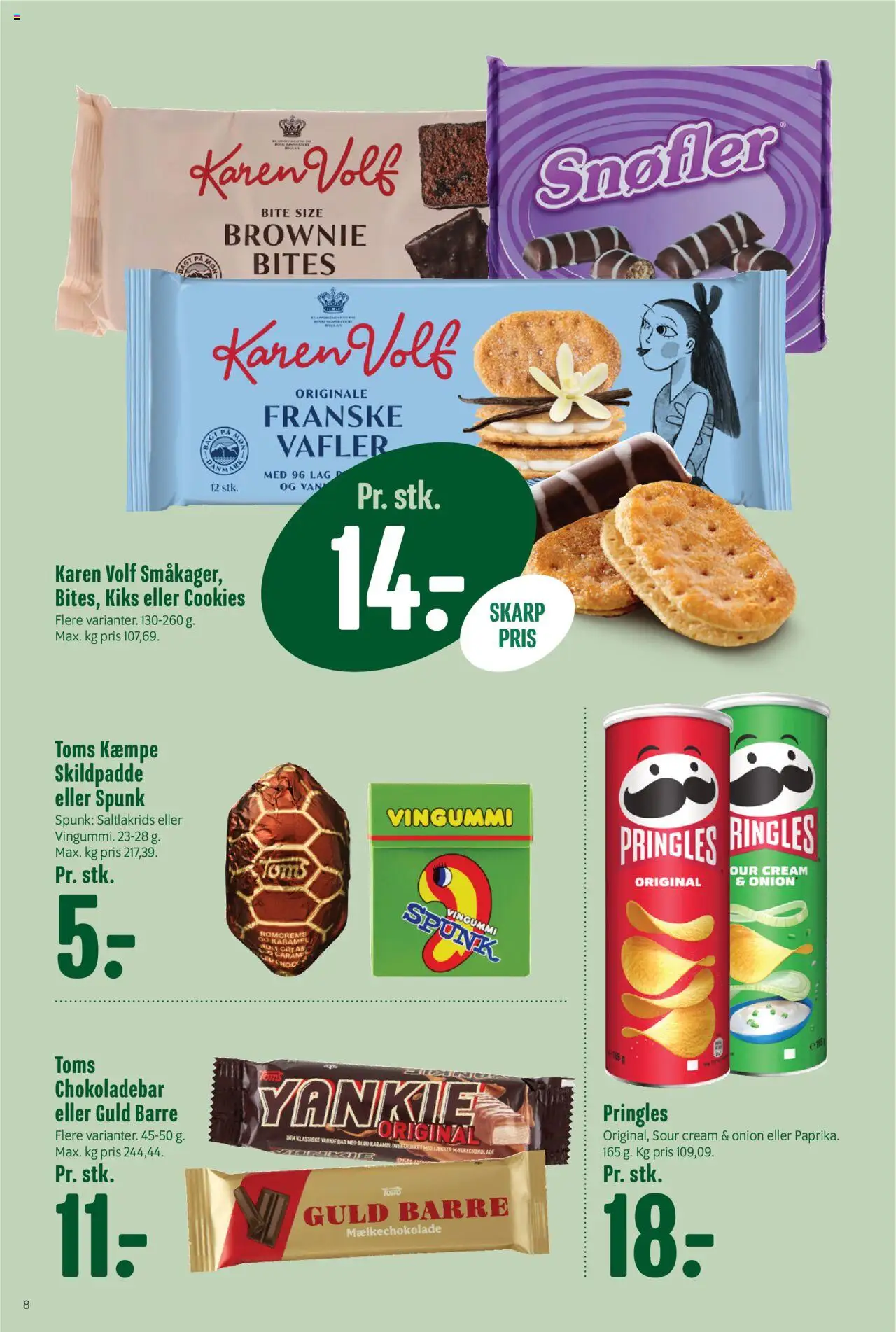 Min Købmand tilbudsavis – gyldig fra 19.09.2025 | Side: 8 | Produkter: Cookies, Vafler, Vingummi