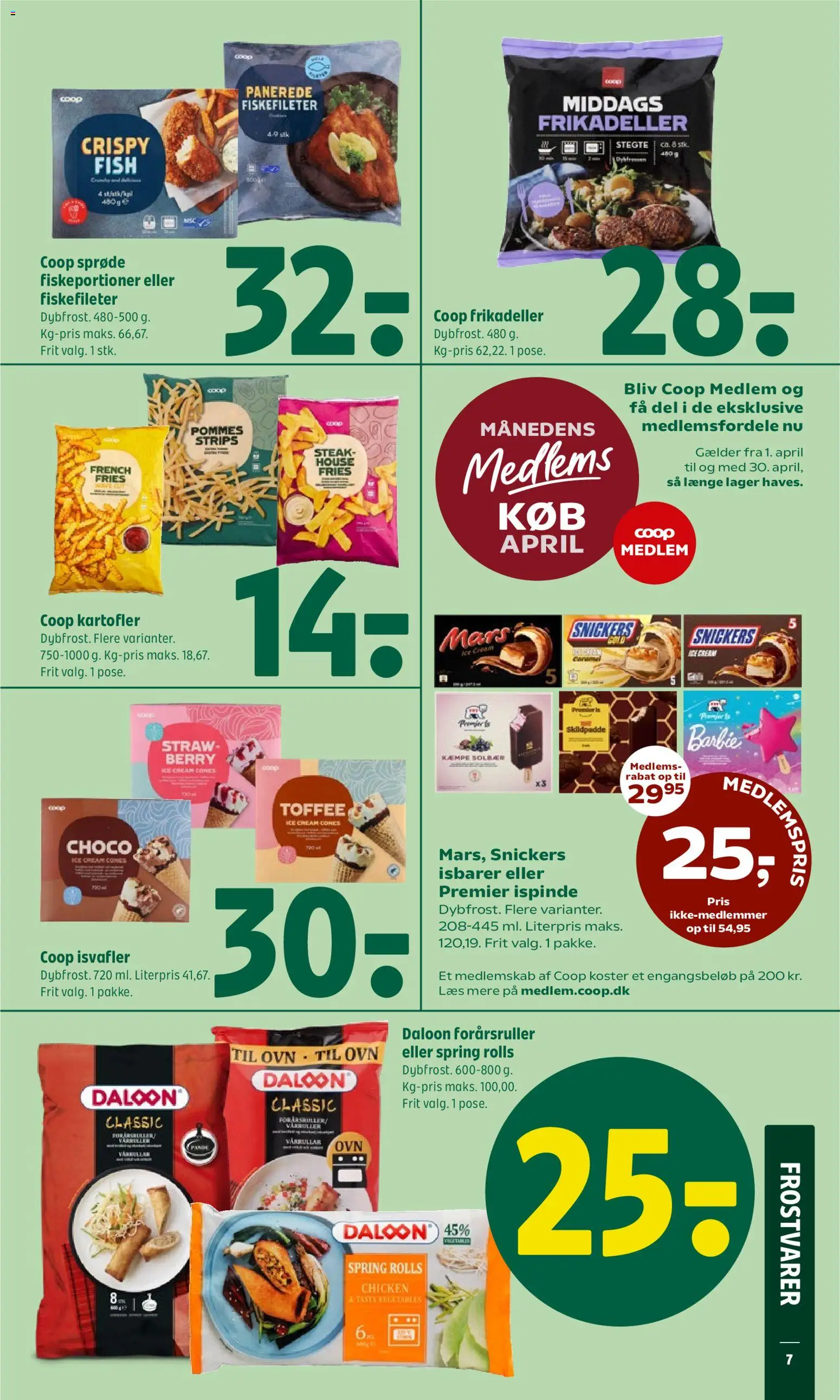 Coop 365 tilbudsavis – gyldig fra 16.04.2026 | Side: 7 | Produkter: Kartofler, Frikadeller, Solbær, Ovn