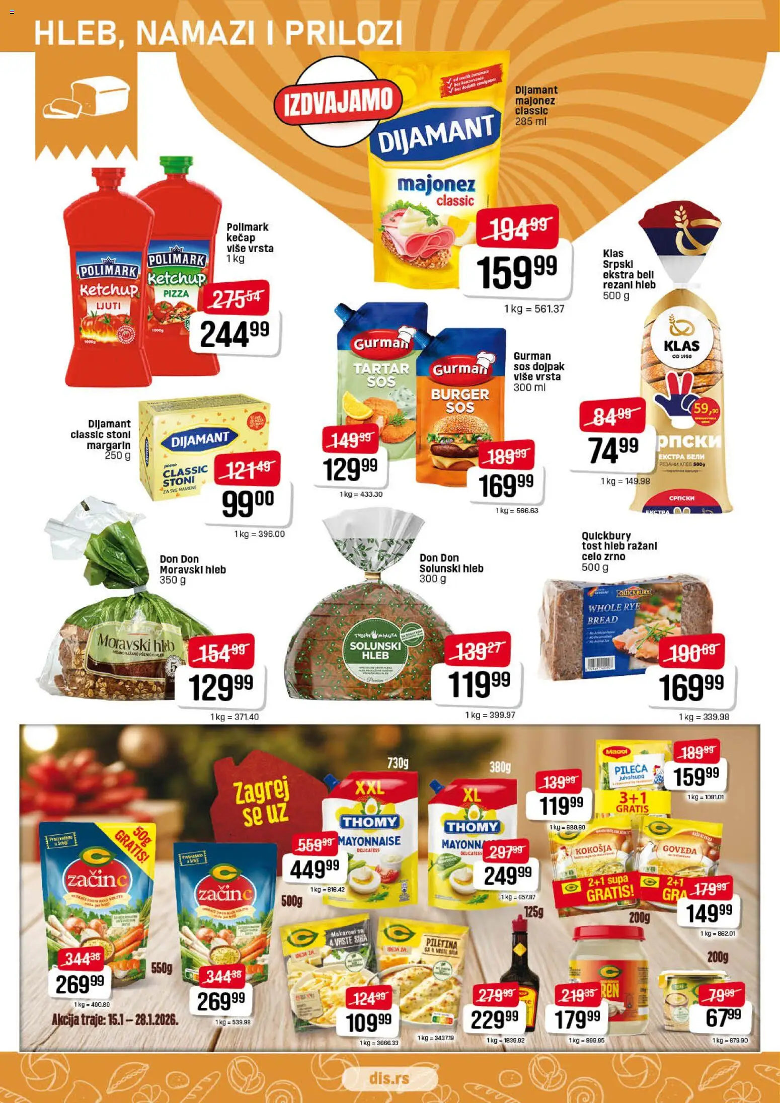 Super DIS katalog - važi od 15.01.2026 | Strana: 6 | Proizvode: Majonez, Burger, Hleb, Piletina